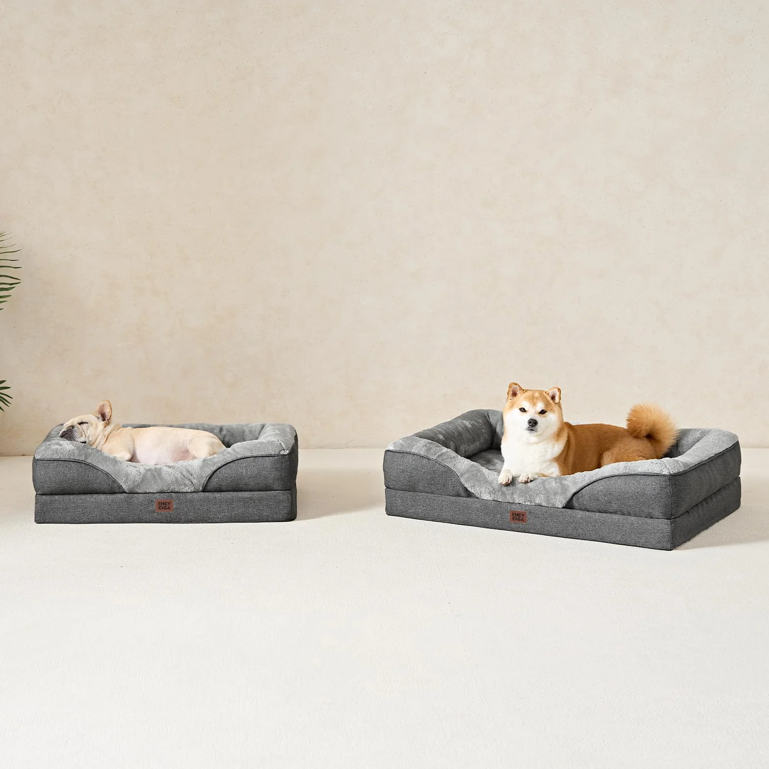 EHEYCIGA Cama Ortopedica y Viscoelastica para Perro Extra Grande 106x76x18.5 cm, Memory Foam Sofa para Perros Lavable, Cama Gato Suave, Gris Oscuro