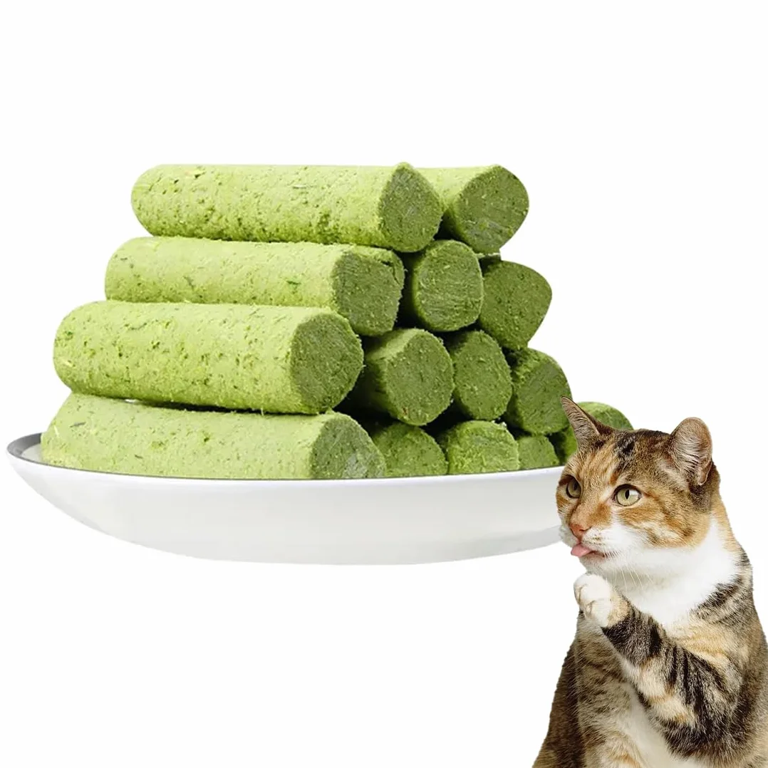 10 Pcs Snacks para Gatos 50g Snack Liofilizado con Hierba Gatera para Limpiar los Dientes