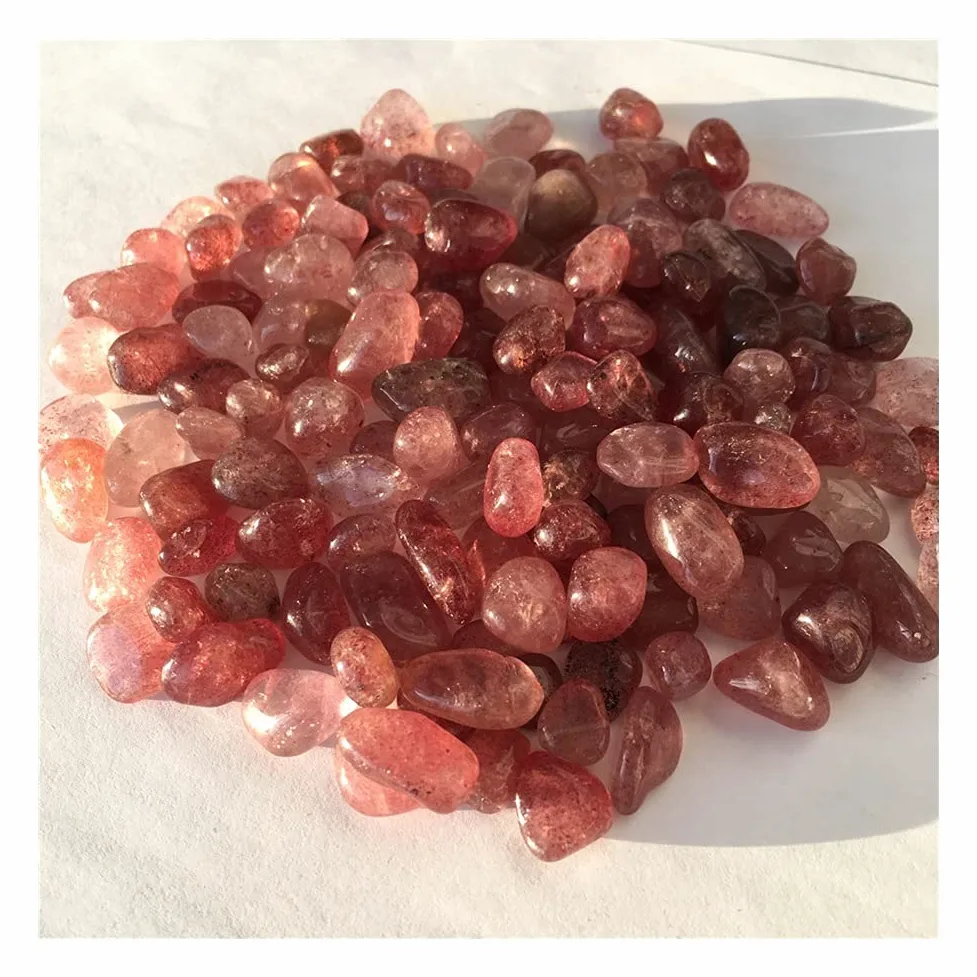 Fresa Natural Cristal Grava Cuarzo Piedra Grava Acuario Jardín Jardín Curación Energía Piedra Decoración decoración de la habitación (Size : 500g)