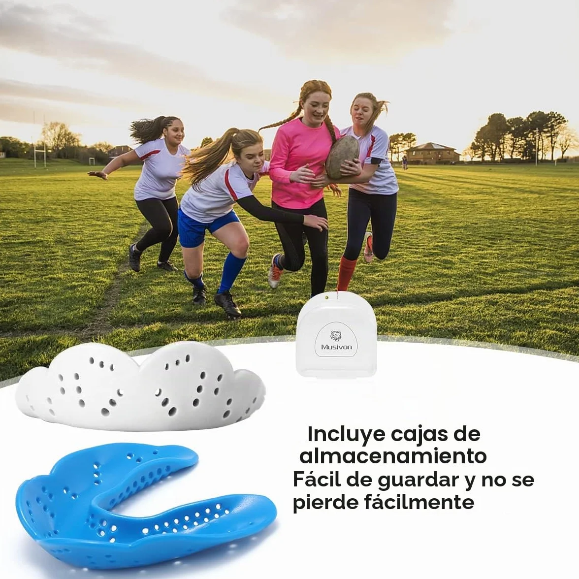 Protector bucal Unisex Adulto 1.6mm - Protector bucales adolescentes, Cómodo de llevar y fácil de respirar (2 Paquetes)