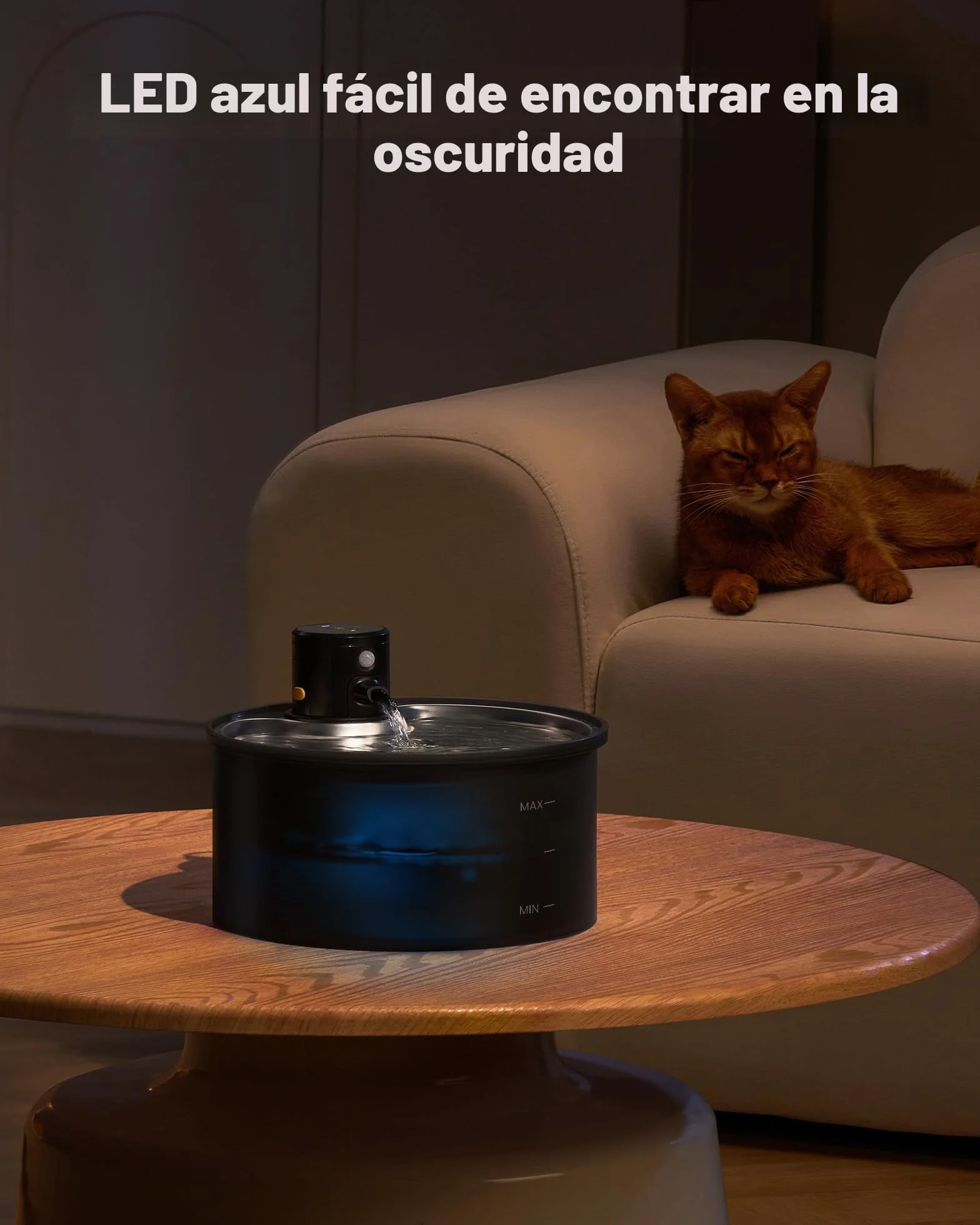 Fuente para Gatos sin Cable: Bebedero Gatos Inalambrico - 3.2L Fuente Gato con Sensor de Movimiento - Automatico Dispensador Agua Gato con Bateria 4000mAh Recargable - Inoxidable Bandeja para Beber
