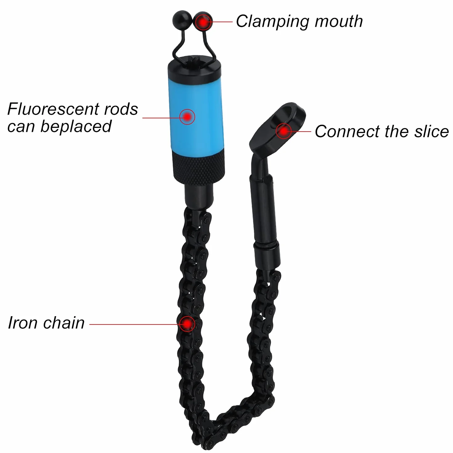 Sougayilang 4pcs Swingers de Pesca, Alarma de mordida Sensor Colgante para Pesca de Carpa con Caja de ABS