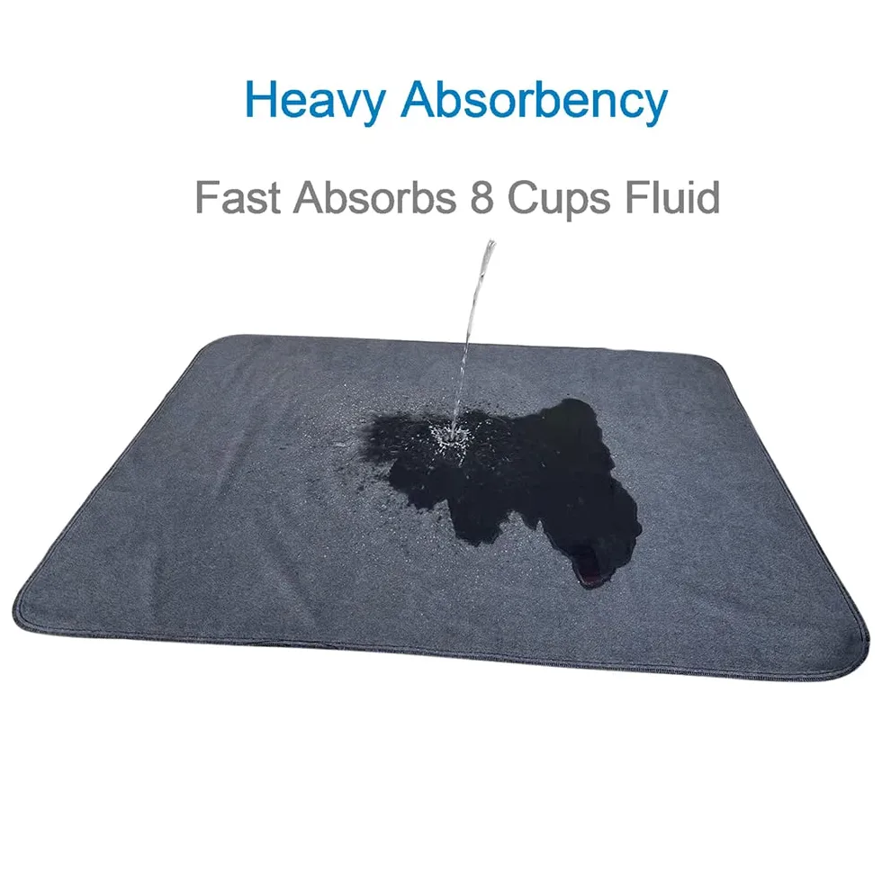Peepeego 2 Almohadillas Antideslizantes para orina para Perros de 54 x 54 Pulgadas, Almohadillas Lavables para Cachorros con absorción rápida, Reutilizable, Alfombra Impermeable para Entrenamiento,