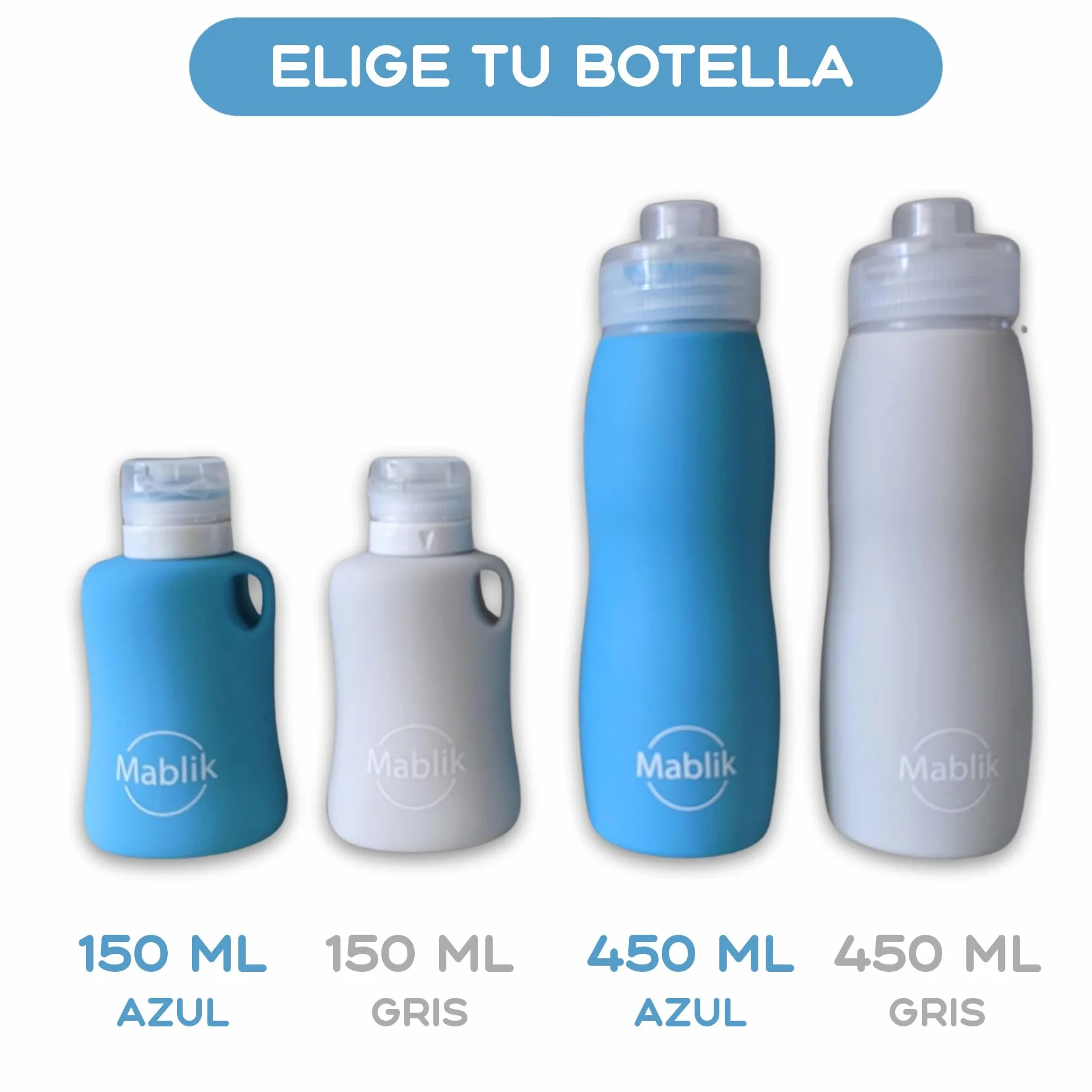 Botella Pipi Perros Silicona 450 ml, Color Azul. Botella Pipi Perros Calle, Plegable y Portátil Antigoteo, Resistente, Chorro a Presión. con Mosquetón y Goma Elástica. (Azul 450 ml)