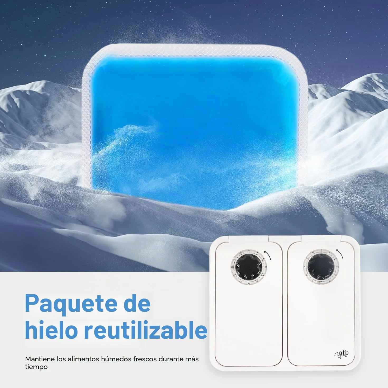 ALL FOR PAWS Comedero automático para gatos y perros de 2 comidas - Dispensador de alimentos secos y húmedos, temporizador de 48 horas, paquete de hielo incluido, apto para lavavajillas, blanco
