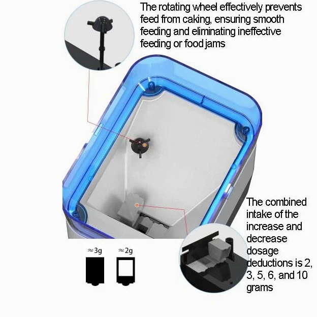 Alimentador automático de peces, control de aplicación WiFi, temporizador programable, fuente de alimentación múltiple, capacidad de 2.8 L para acuario y estanque interior/exterior