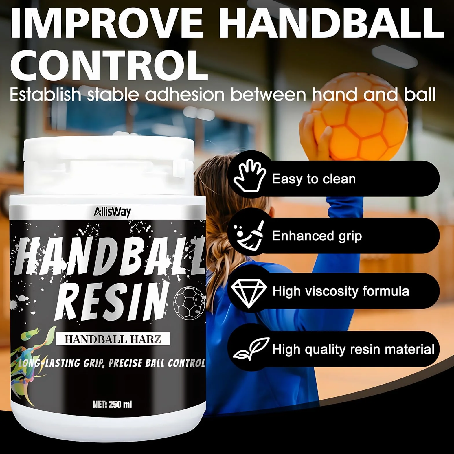 Resina de Balonmano, Cera Balonmano, Fuerte Adherencia, 250 ml
