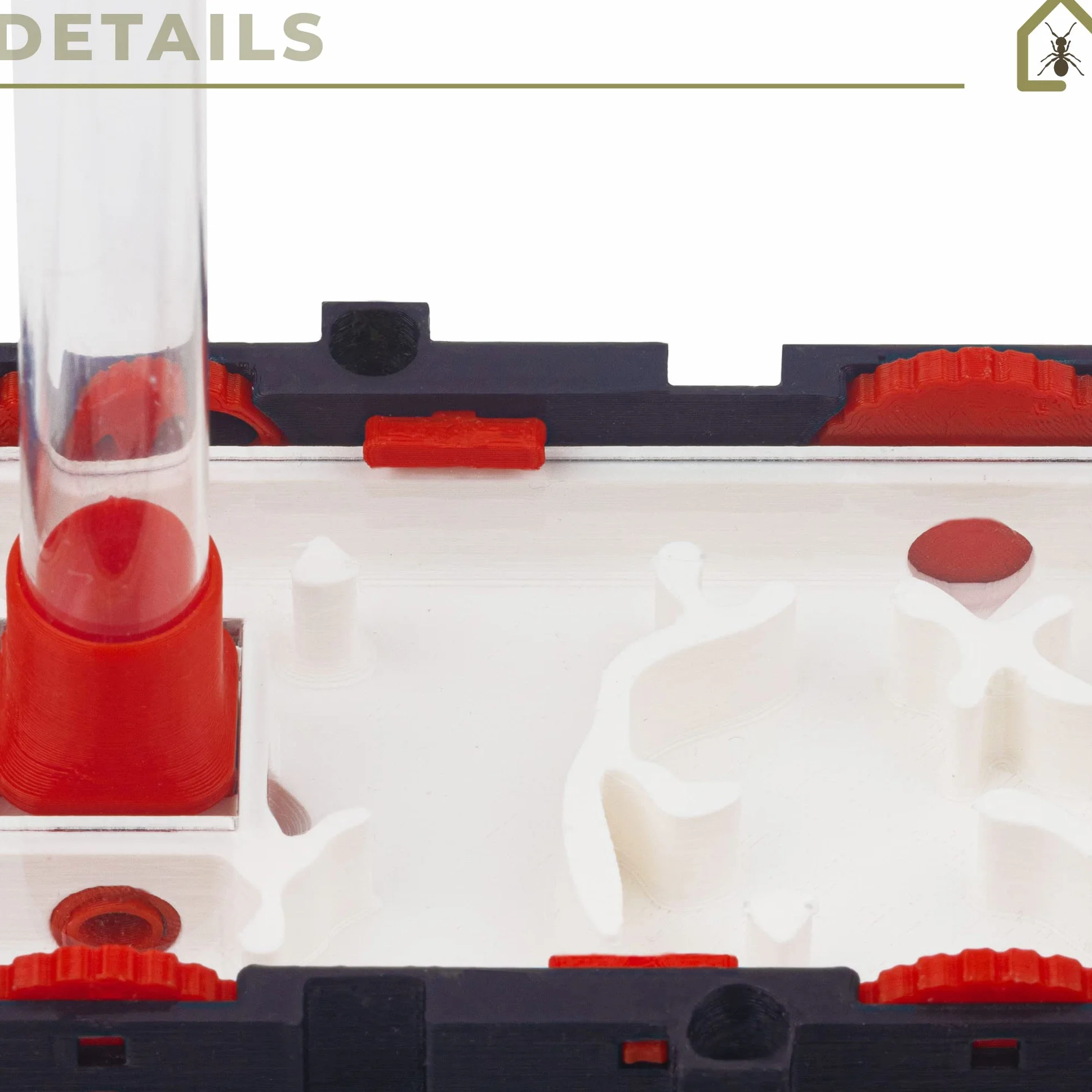 Anthouse.es - Hormigueros Modulares 3D - Modelo QBIK Duo - Terrario Ampliable para Colonias de Hormigas Medianas - Hormiguero 3D con Sala de Forrajeo - 6,78x12,78x5 cm