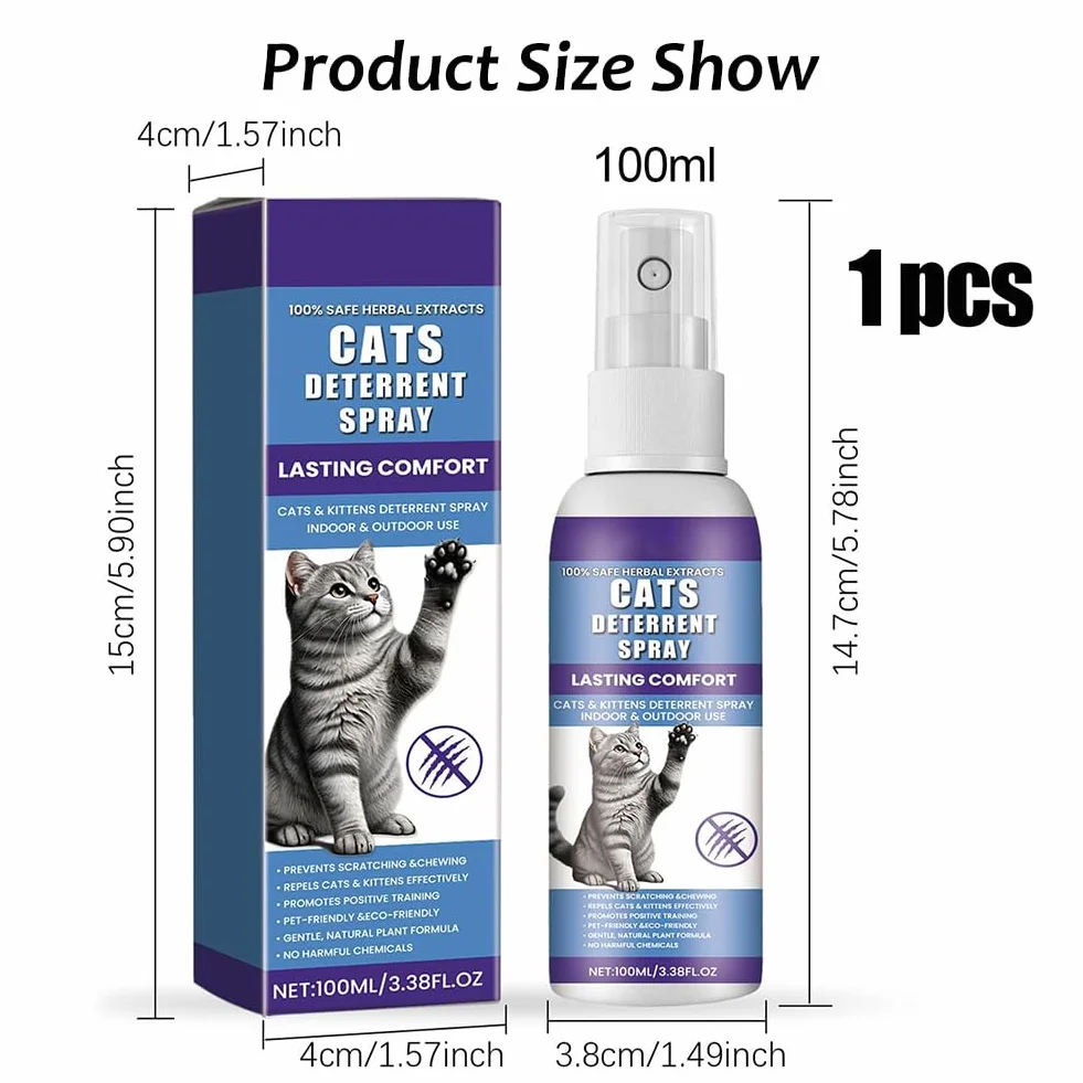 Rakiuty Spray Antiarañazos Gatos,Spray Antiarañazos,Sprays Arañazos Gatos,Sprays Educador Gatos Antiarañazos,100 ml