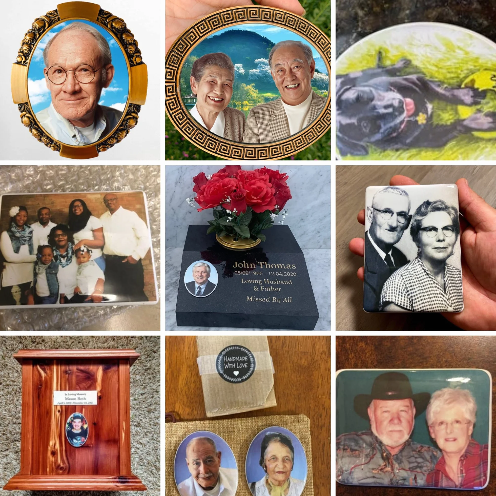 Bethel Foto en Cerámica Personalizada para Lápida – Azulejo Conmemorativo Impermeable – Imagen de Porcelana Resistente a Rayos UV – Placa Funeraria para Cementerio – 8x11 cm