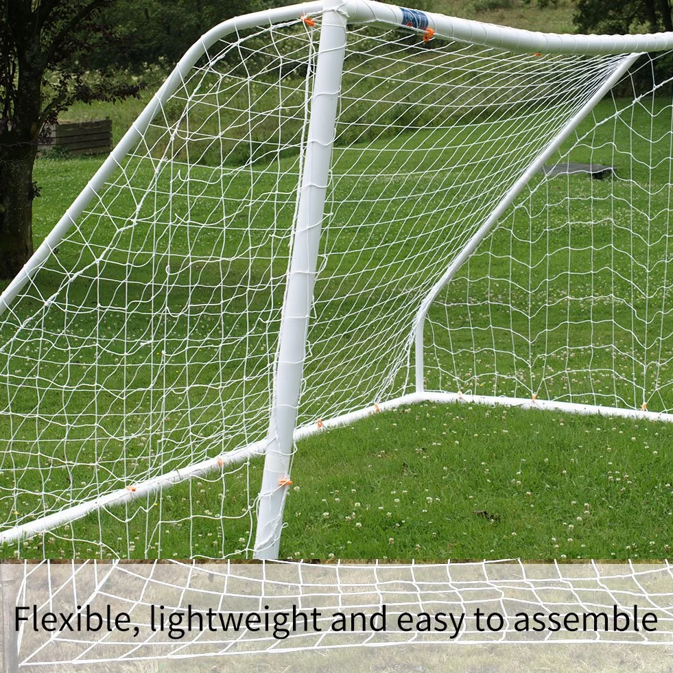 Keenso Red de Portería de Fútbol 3x2m Fibra de Cuerda de Algodón Blanca