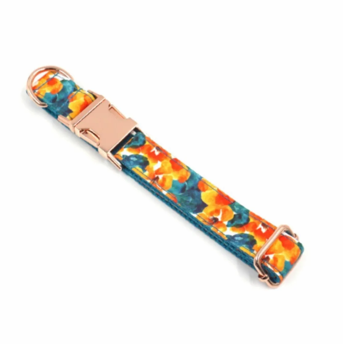 Correa Perro Correr Conjunto de Correa Cuello Mascota Oro Rosa Impreso Collar cómodo Suministros para Mascotas Perro Suave Antideslizantes Reforzada(23-30cm)