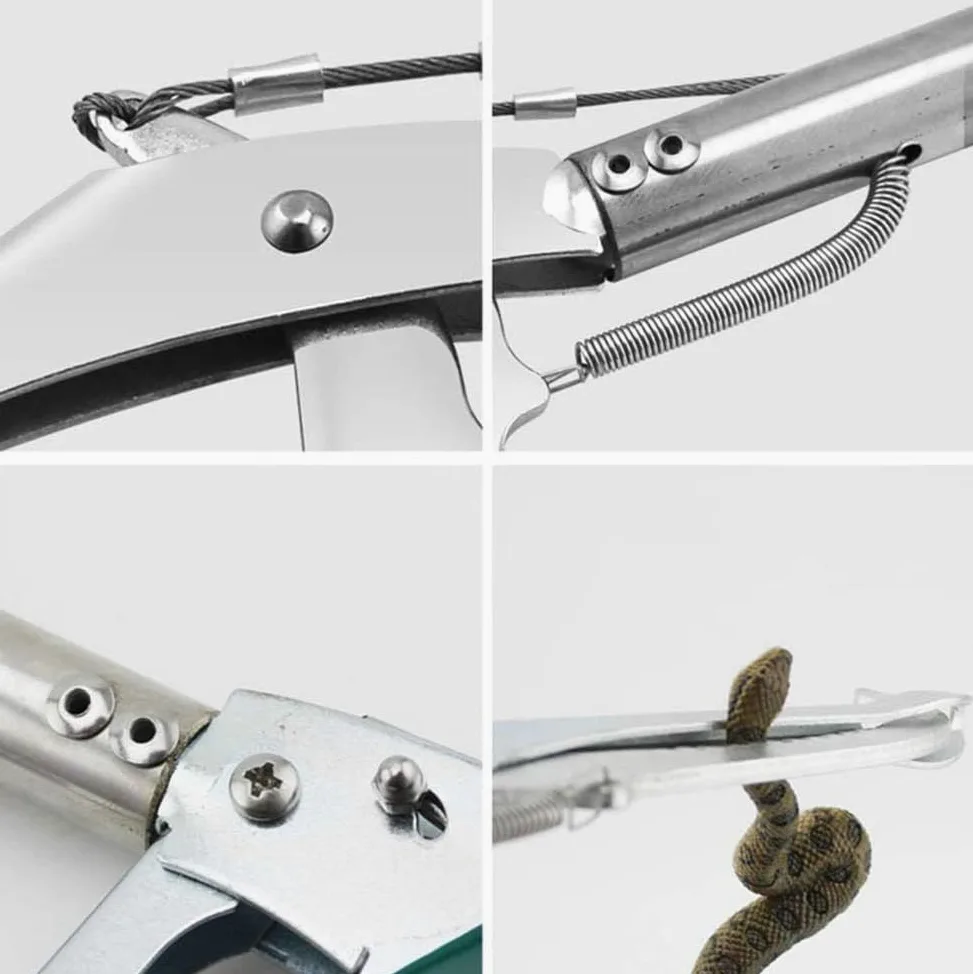 Pinzas de serpiente de acero inoxidable, atrapador de reptiles autobloqueante para un manejo y extracción seguros