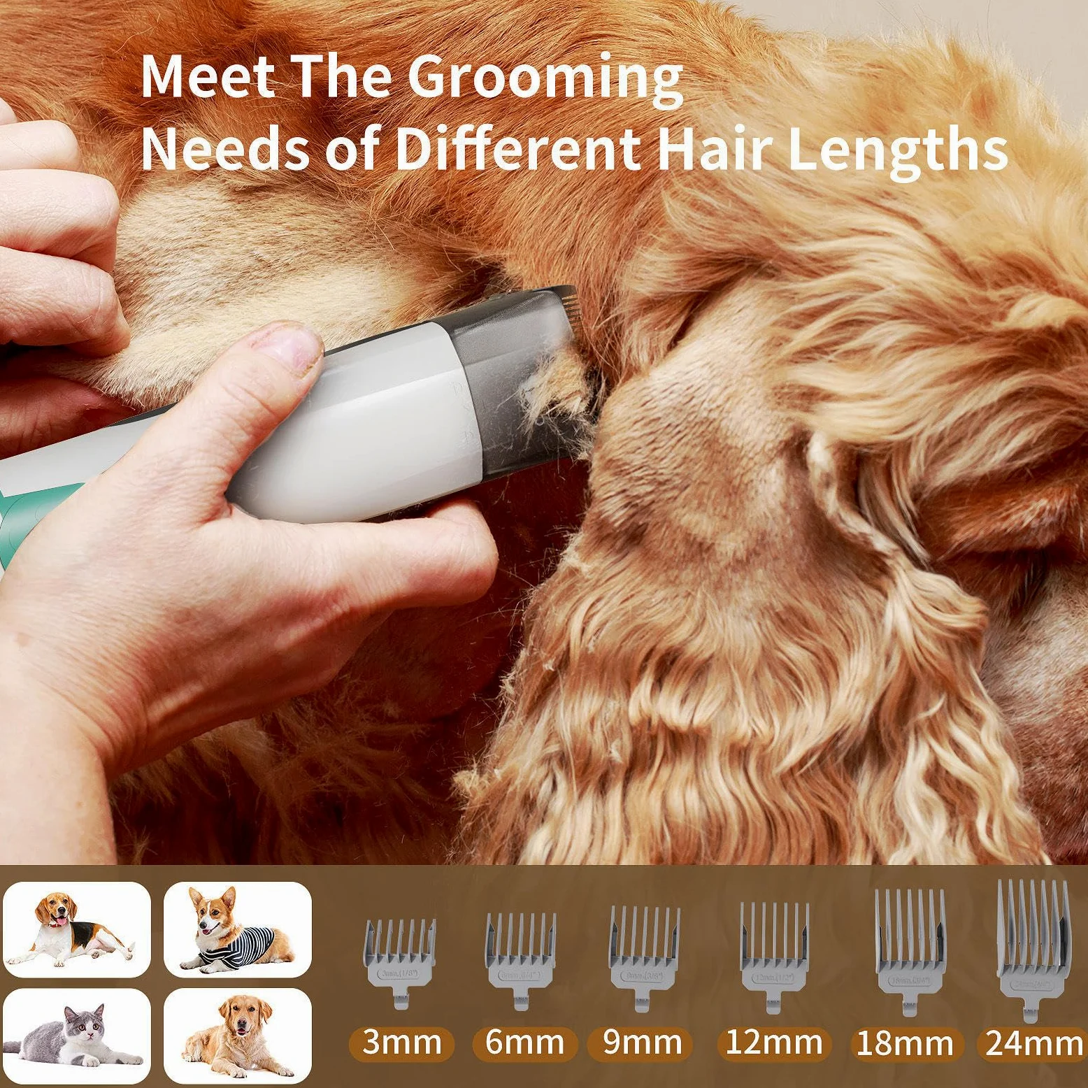 Kit De Aseo Para Mascotas, Aspiradora Profesional 6 En 1 Para Pelo De Perro, Limpiador De Patas De Gato Con 13000 PA, Herramienta Para Eliminar El Pelo Suelto, Con Cortaúñas Y Depósito Para Polvo