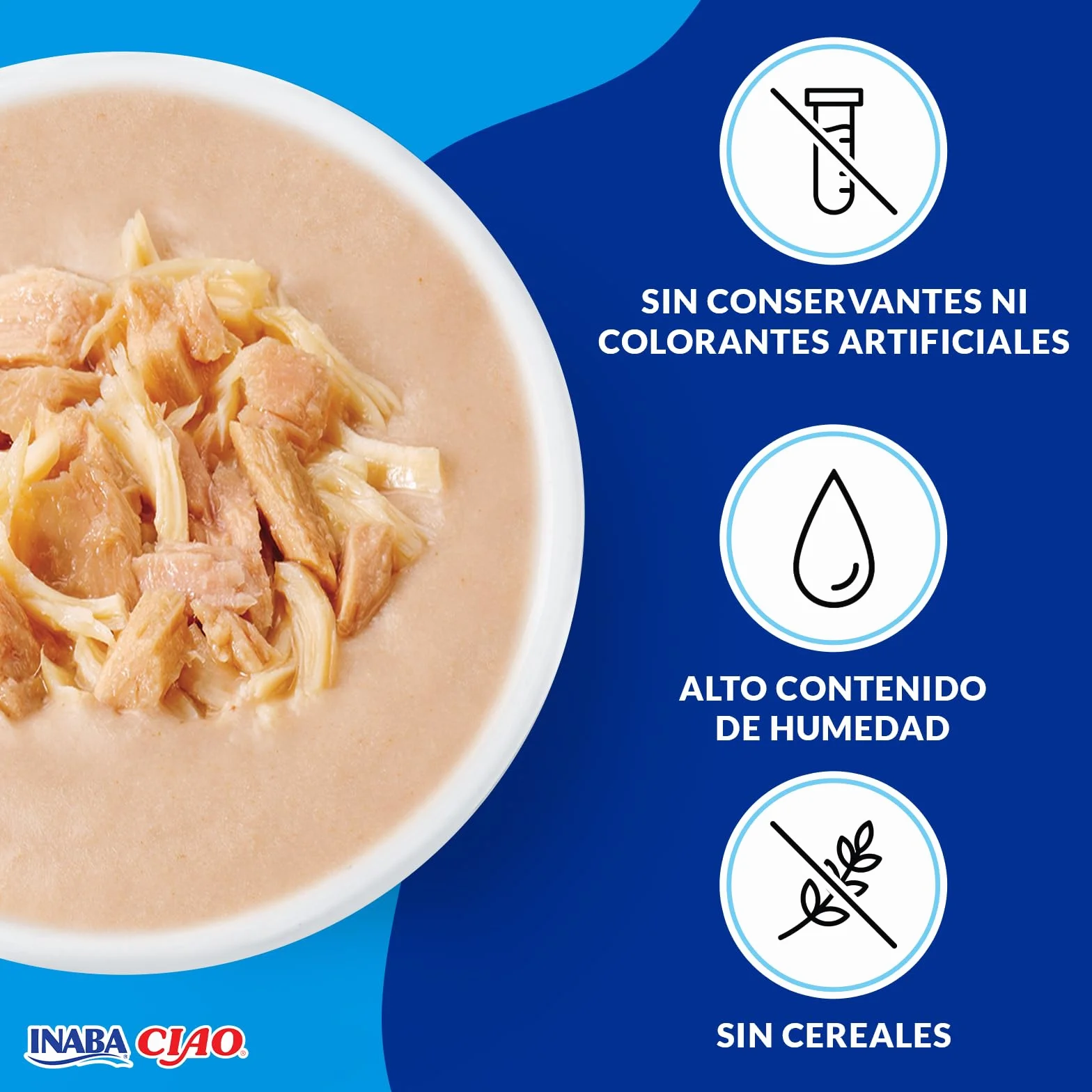 INABA Ciao Stew - Guiso Saludable para Gatos - Snacks, Receta de Pollo con Atún - Premios Ricos y Cremosos - Sin Cereales, Conservantes, Colorantes - Pocas Calorías - 40g