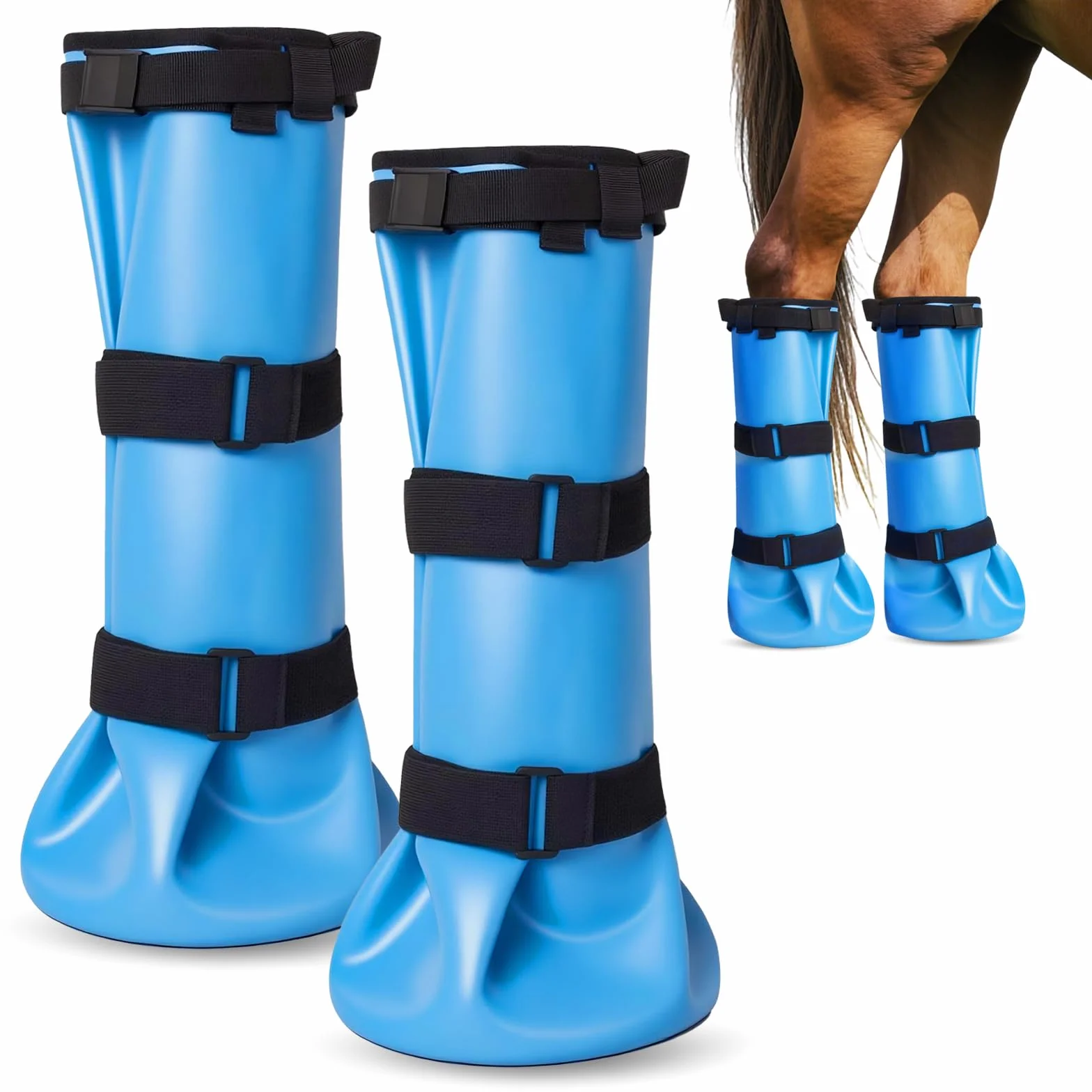 2 botas de remojo de pezuñas para los problemas de pezuñas, para tratar pezuñas de caballo, botas envueltas en cascos, podredumbre, infecciones bacterianas