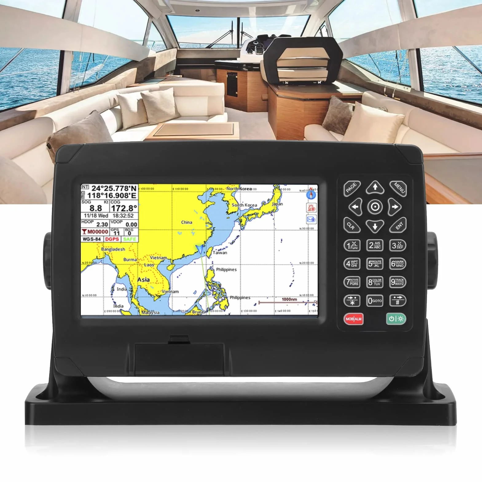 Marine GPS Navigator BDS GPS Chart Plotter with GNSS Antenna for Boat