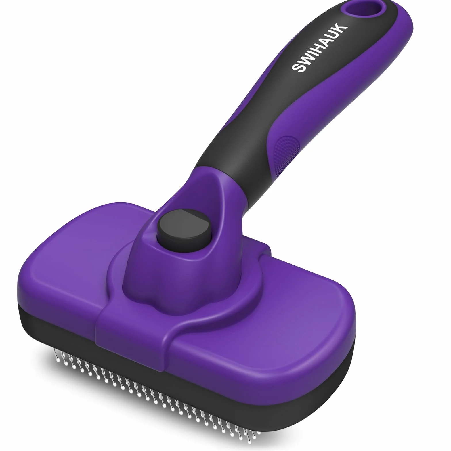 Swihauk Cepillo de limpieza automática para perros y gatos, cuidado de mascotas agradable a la piel para desprendimiento, despelo y depilación, cepillo para cachorros para mascotas de pelo largo