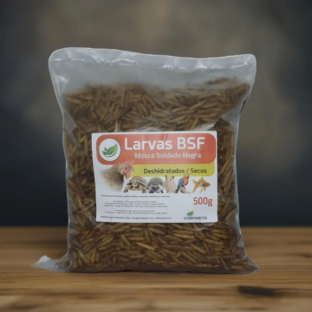 Larva Mosca Soldado Negra BSF deshidratado 500gr