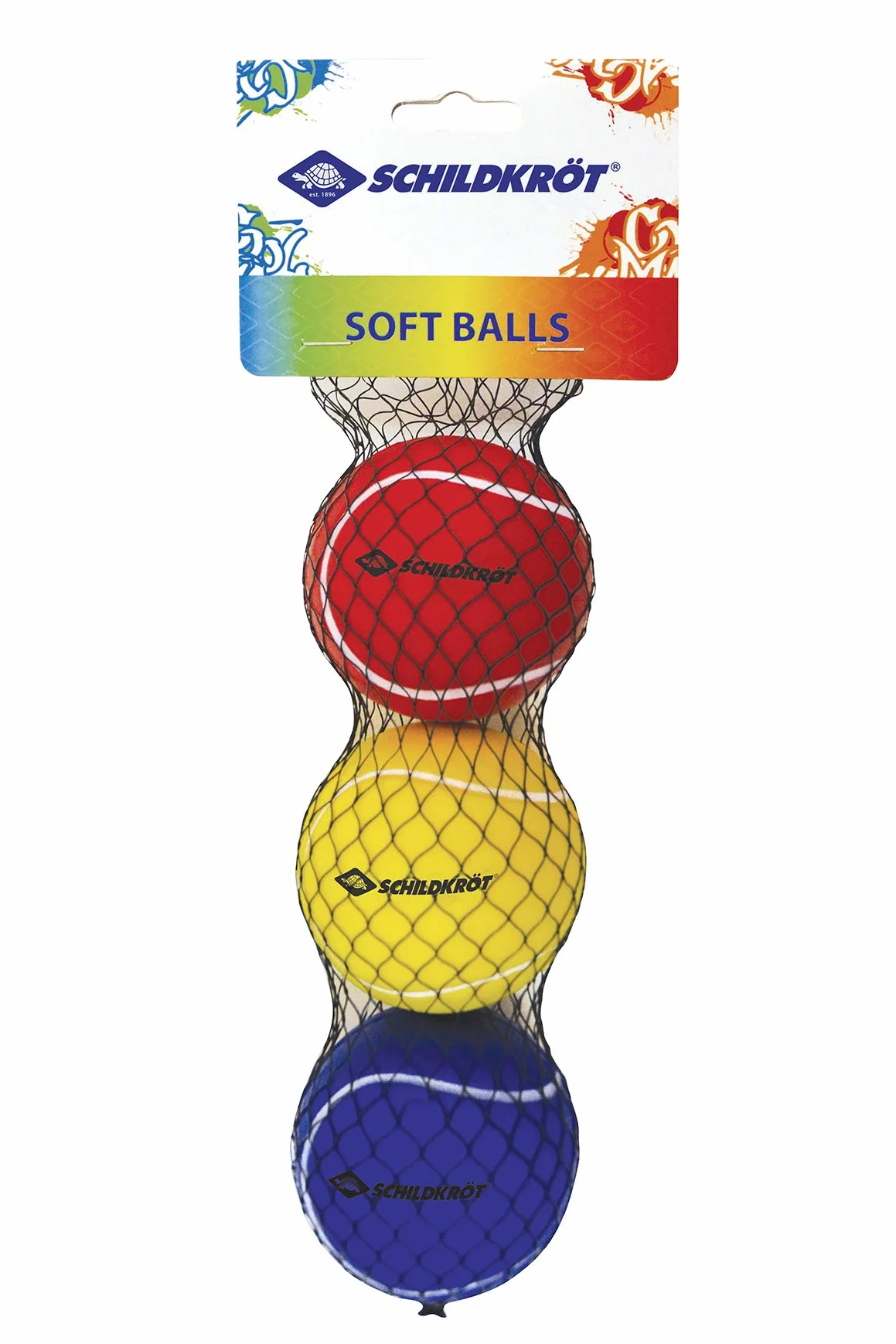 Schildkröt Juego de 3 Pelotas Blandas 7 cm Espuma de Poliuretano Amarillo Rojo Azul