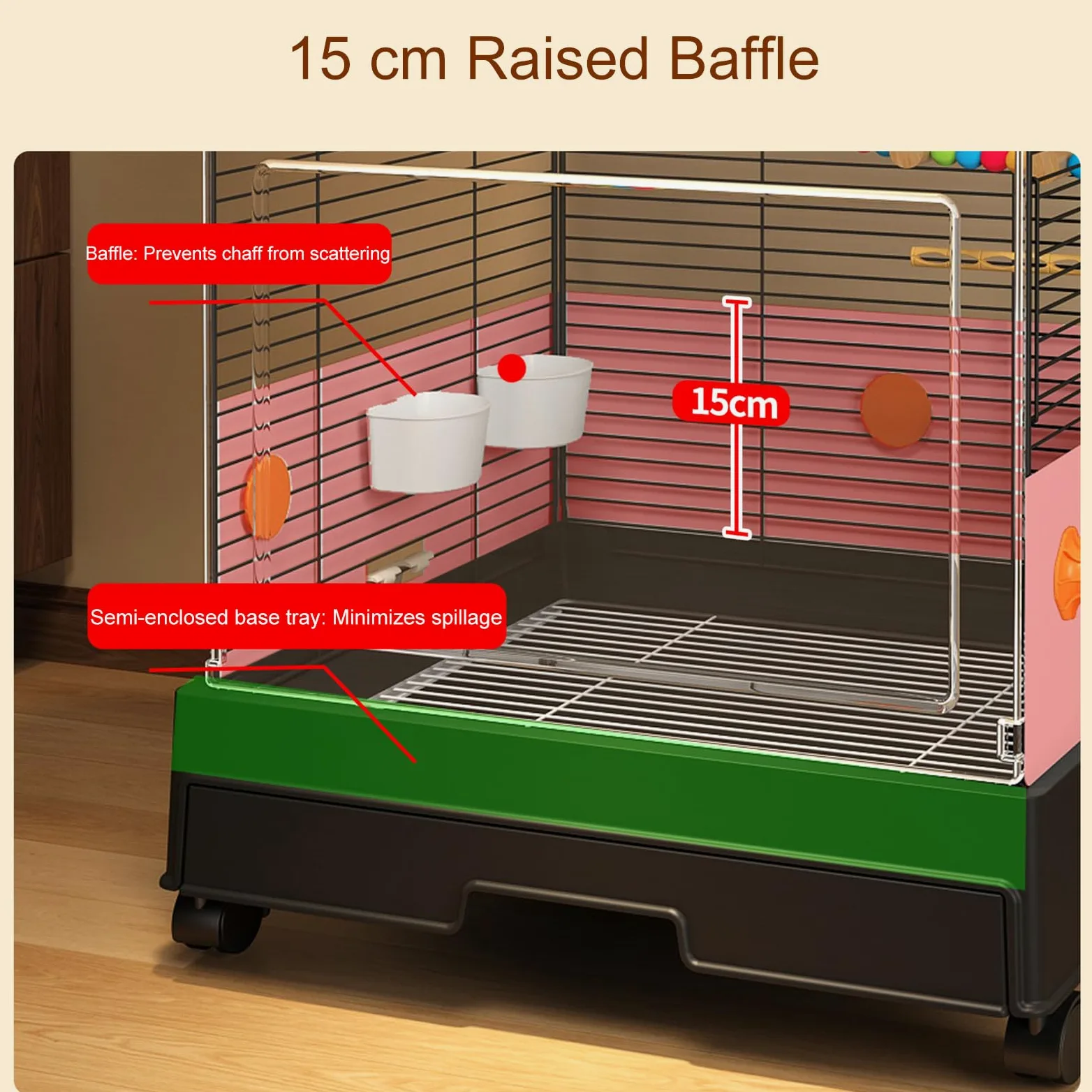 Jaula para Pájaros Moderna con Vista Panorámica 98cm, Aviario Interior con Bandeja Extraíble para Periquitos, Cacatúas, Canarios, Agapornis y Aves Pequeñas Black