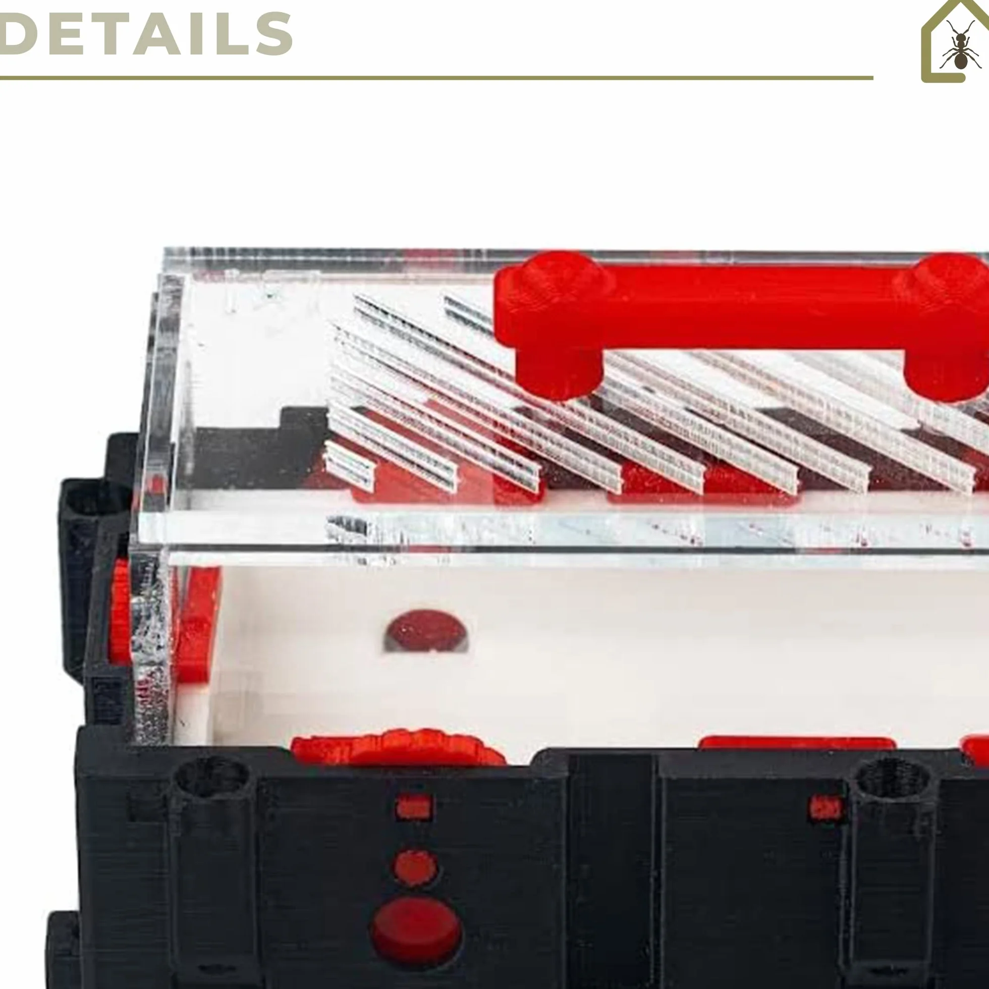 Anthouse.es - Caja de Forrajeo para Hormigueros Modulares 3D - QBIK Duo - Terrario Mini Colonias - Sistema Ergonómico y Fácil de Ampliar - 6,78x12,78x10 cm