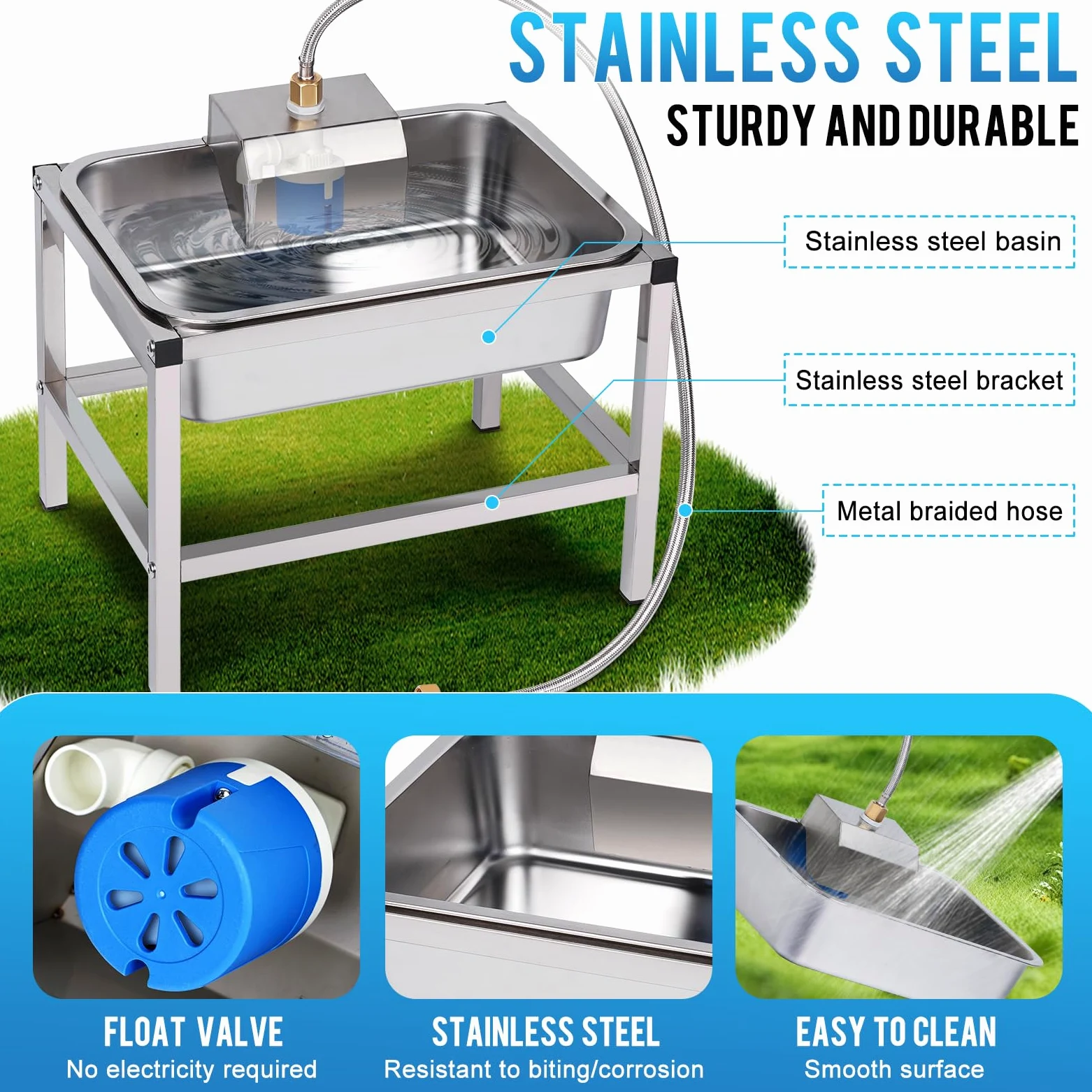 Dispensador automático elevado de cuencos de agua para perros grandes, de acero inoxidable de 3 galones, con soporte para aliviar la presión de las articulaciones, cuencos para mascotas con