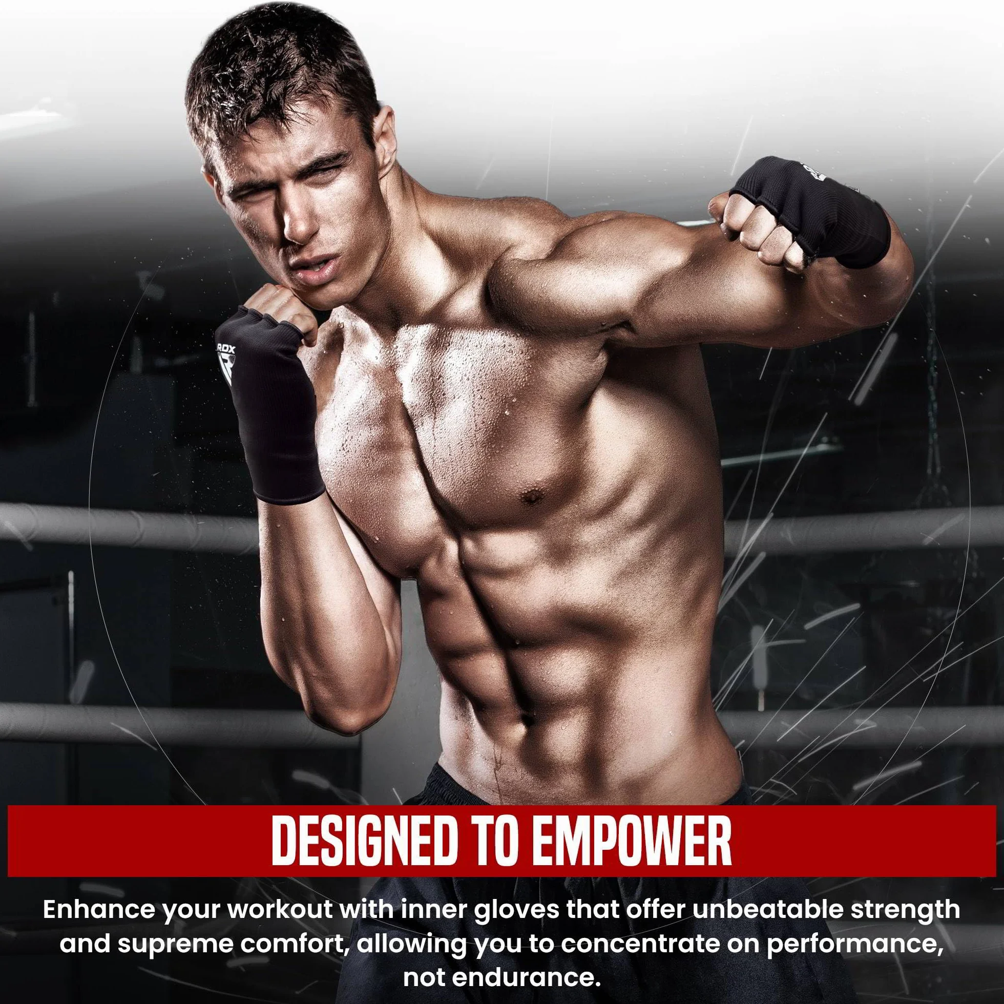 RDX Vendas Boxeo Guantes Interiores, Cinta Mano Muñeca Soporte, Vendaje Envolturas Protectoras, Muay Thai MMA Kickboxing Entrenamiento