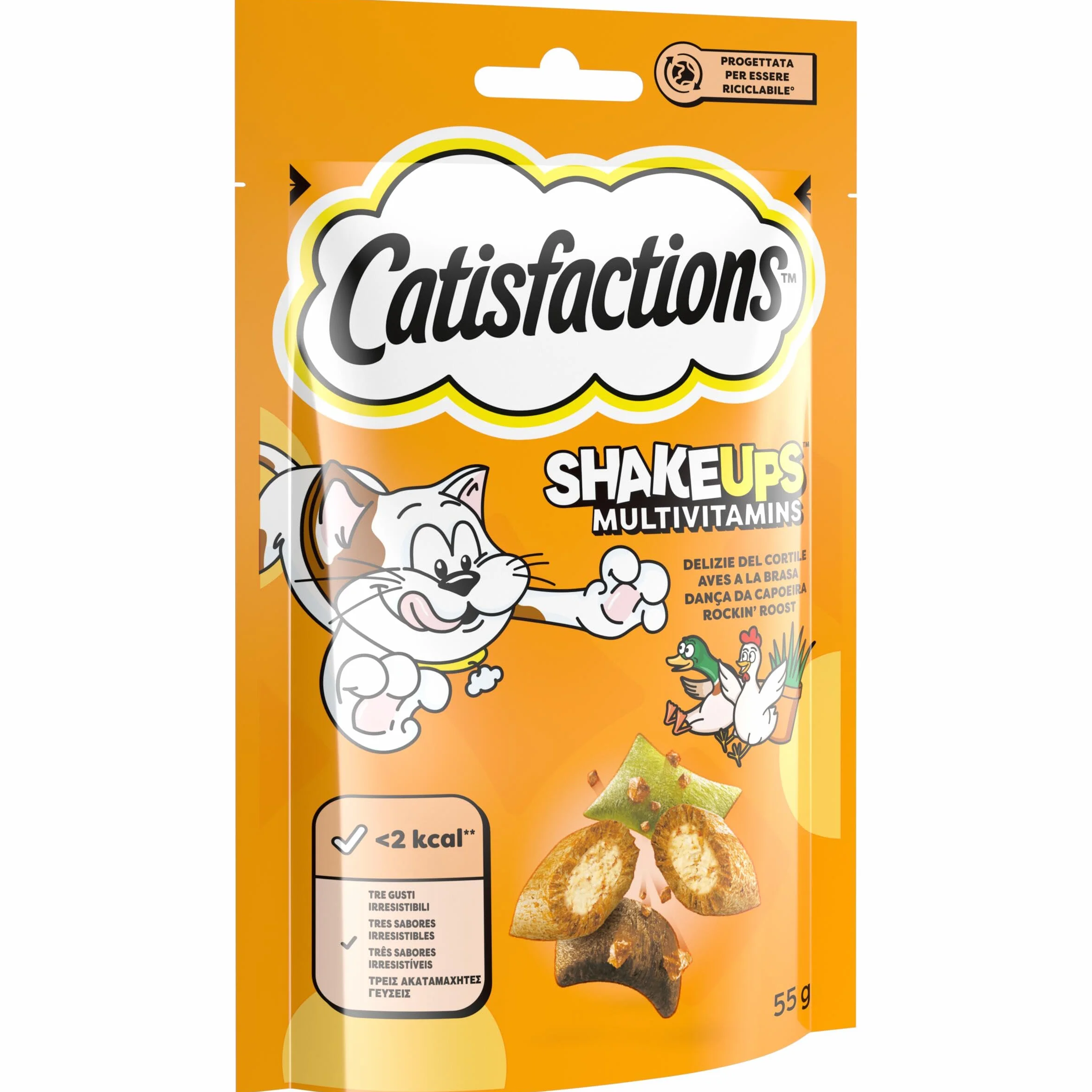 Catisfactions Premios para Gatos Sabor Aves a la Brasa 6x55g