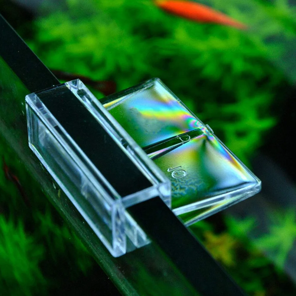 4 soportes de plástico transparente para acuario, cubierta de cristal, accesorios para acuario