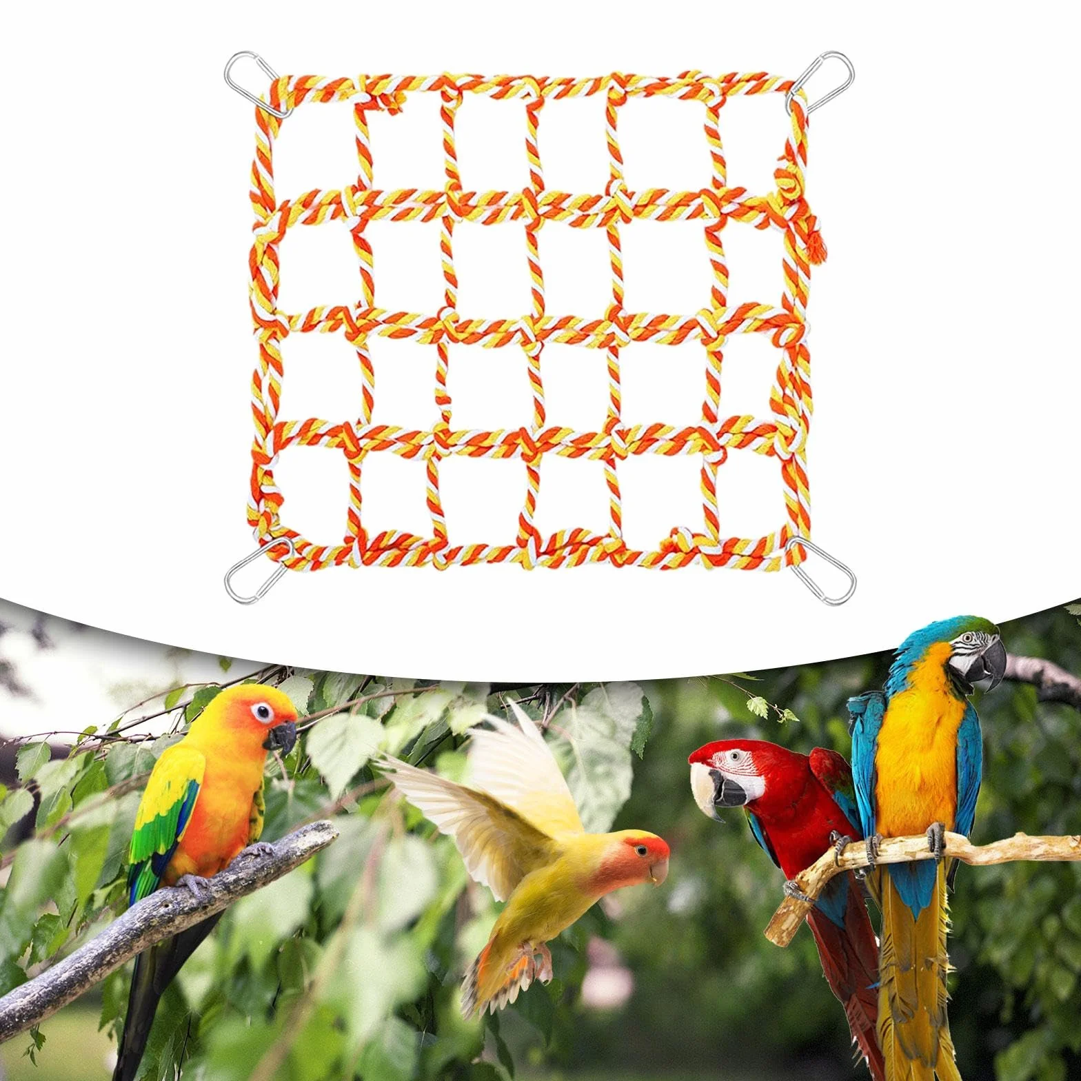 Hängemattennetz para Mascotas, Red de Cuerda para Pájaros, Puente de Cuerda, para Loros, Ratones