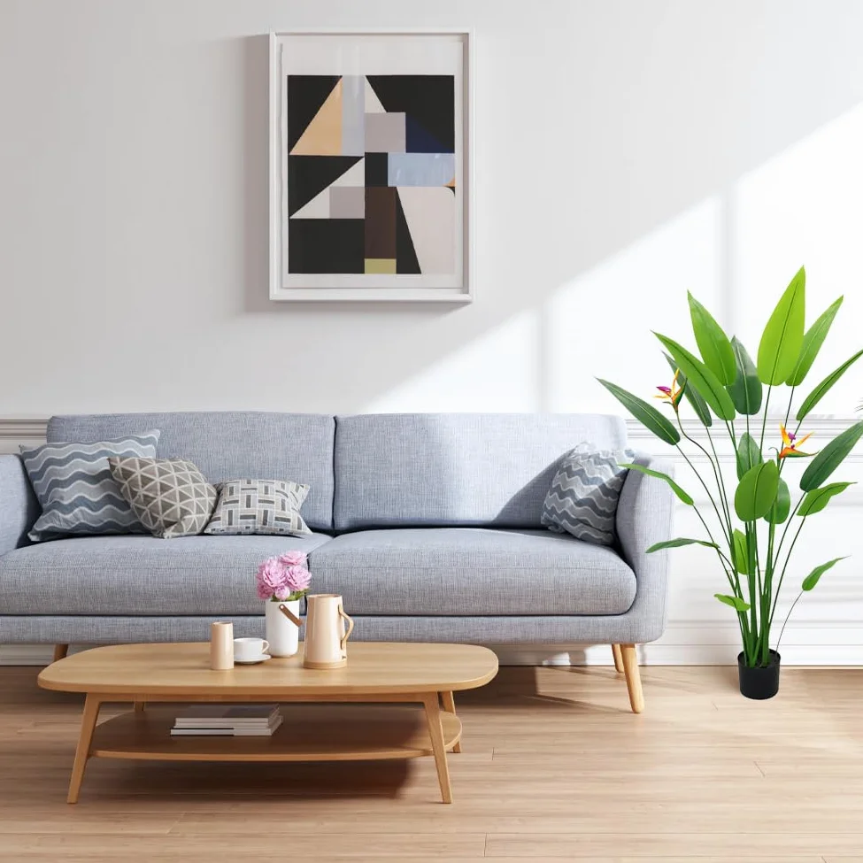 Zstar Planta Artificial de pájaro del paraíso de 160 cm, Gran árbol Tropical Artificial en Maceta con pájaros Falsos y 23 Hojas, Plantas Artificiales Grandes en Maceta para salón, casa, Oficina