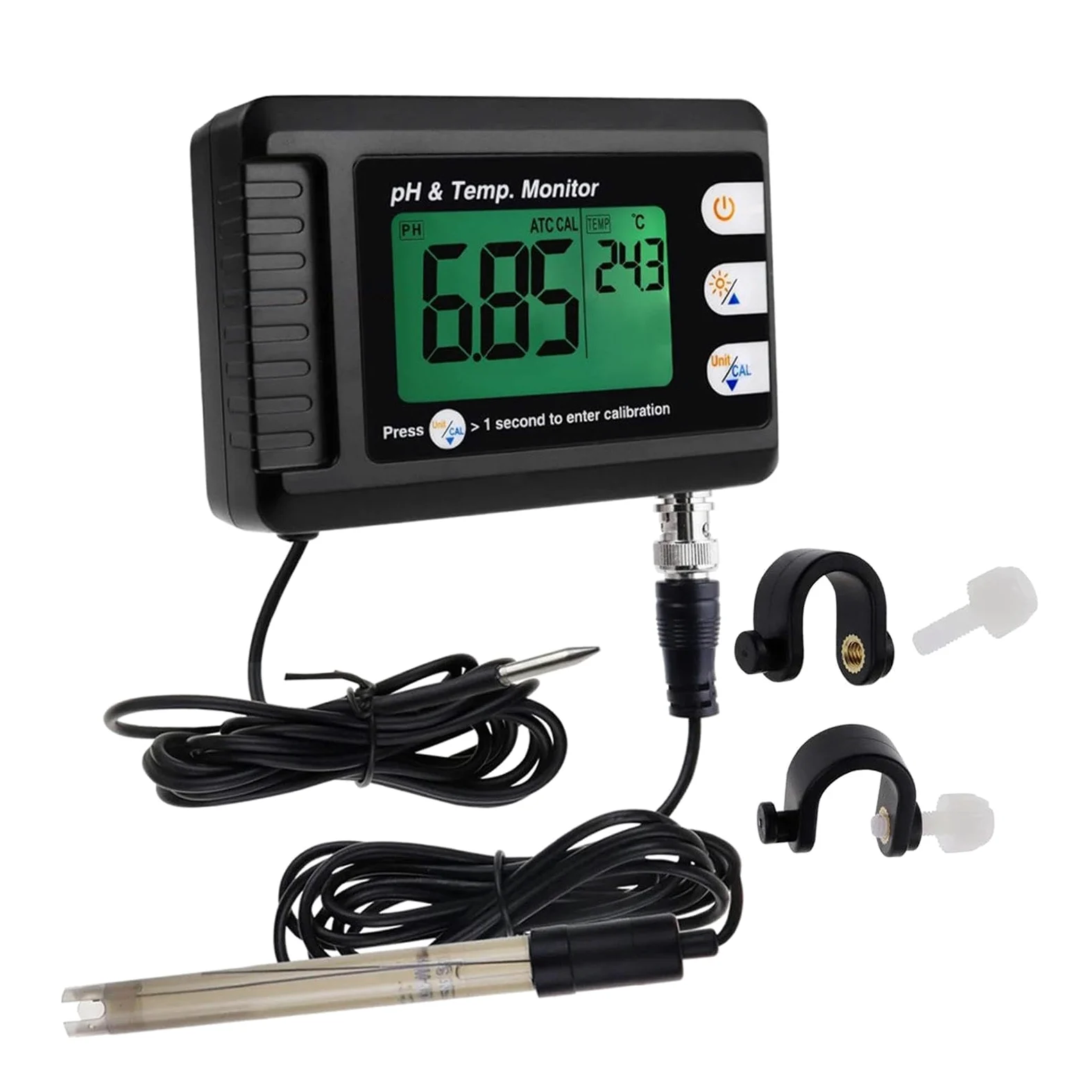 PH Medidor Digital Portátil para Acuario Tester de Calidad de Agua Multifunción con Material PP Adecuado para