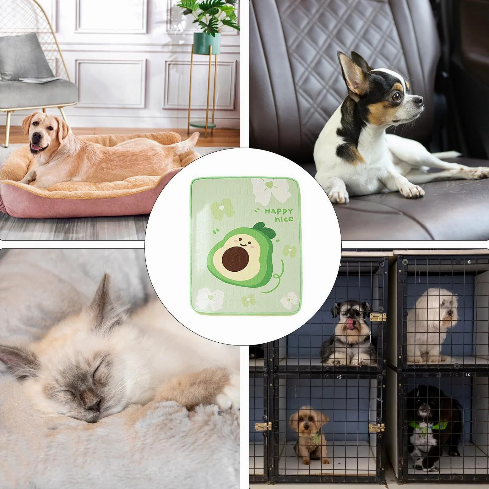 Almohadilla Refrescante Canina Antideslizante Transpirable Lavable a | Manta Refrescante Base Antideslizante De Malla Inofensiva Para Interior, Jaula, Suelo, Sofá Y Viajes
