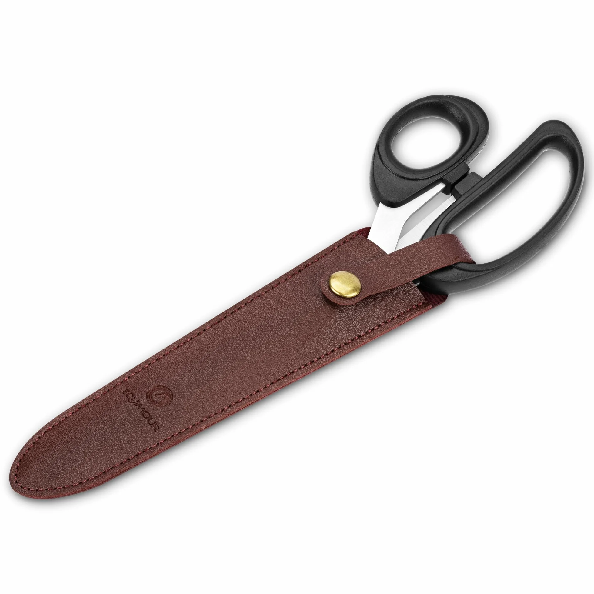 Tijeras para cola – de acero inoxidable afilado | Corte preciso para pelo grueso | Mango ergonómico & funda de cuero vegano | Accesorio profesional para el cuidado equino
