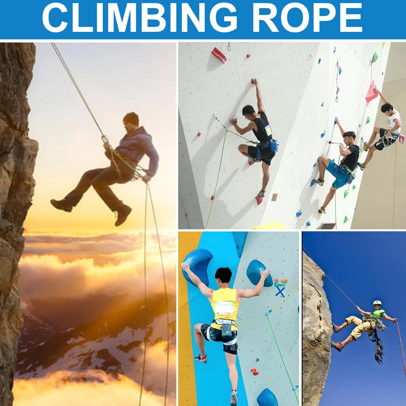 Cuerda de Escalada Estática 12mm 20m Rescate Campamento Montañismo