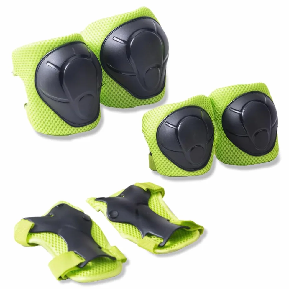 Protecciones Patines Niña Set Rodilleras Coderas Muñequeras Patinaje Monopatín Bicicleta Verde M