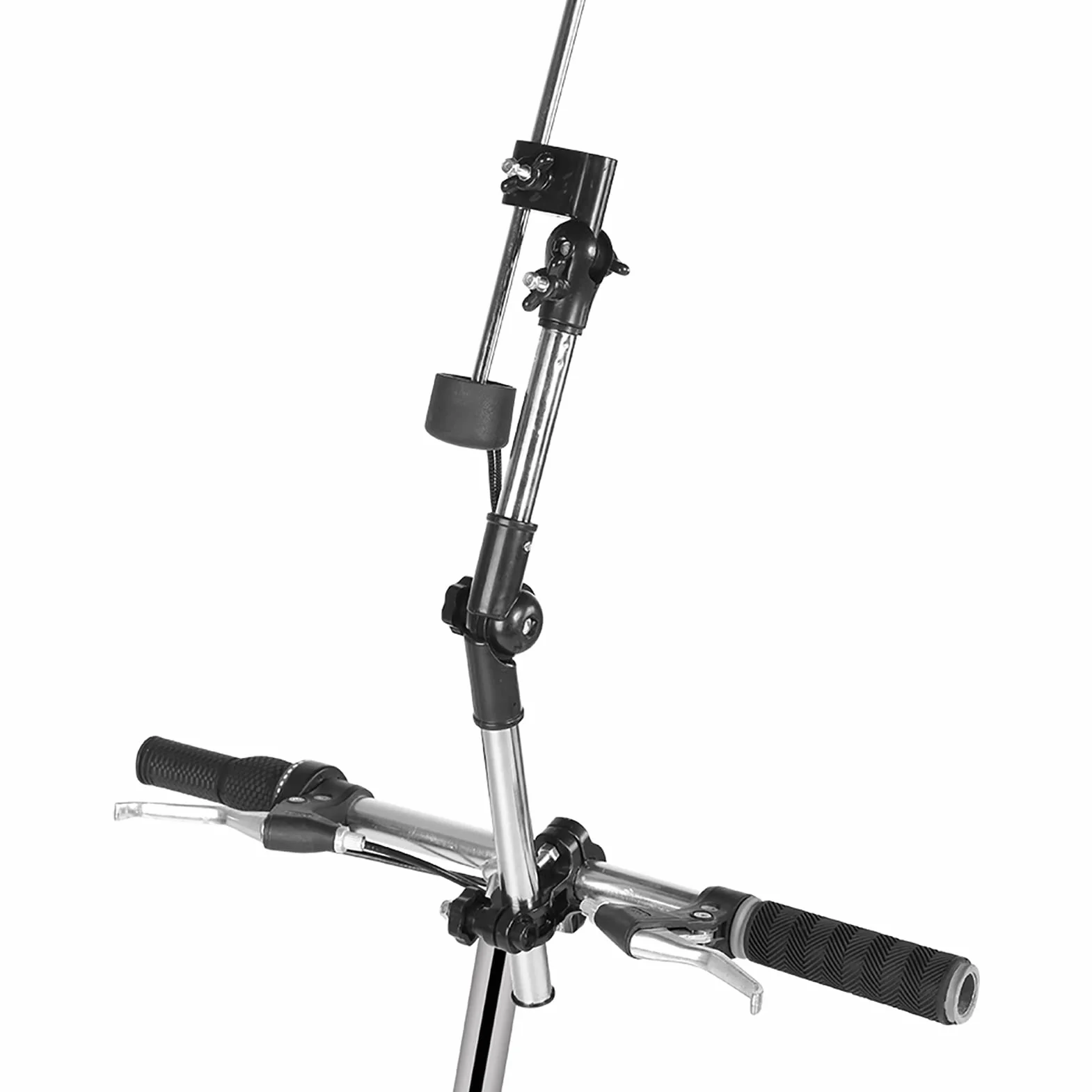 Soporte de Paraguas Telescópico 360° Ajustable Negro para Bicicleta