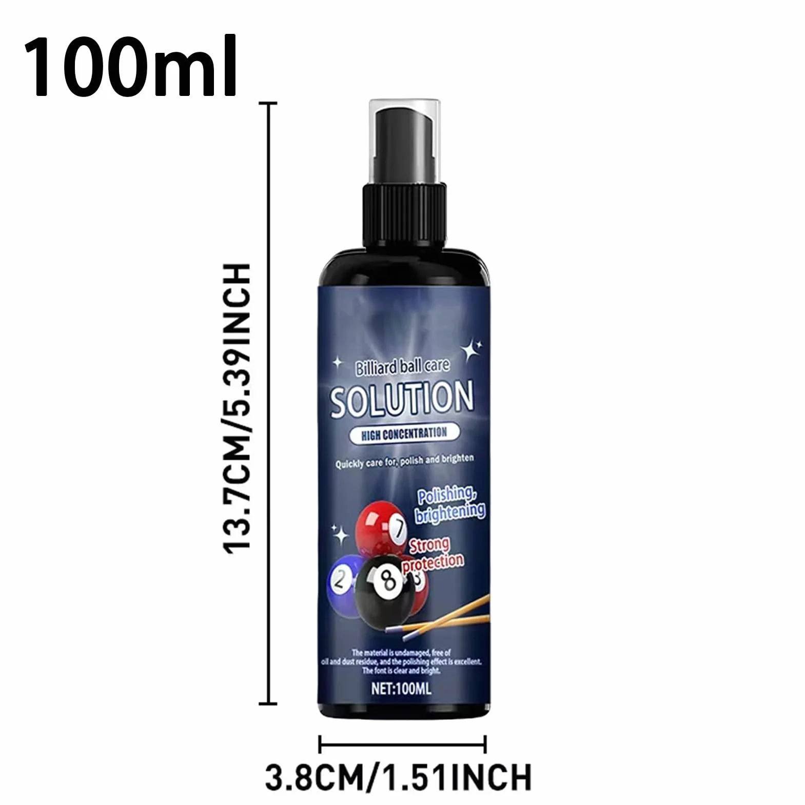 Limpiador de bolas de billar 100 ml con esponja | Accesorios de billar para piscina