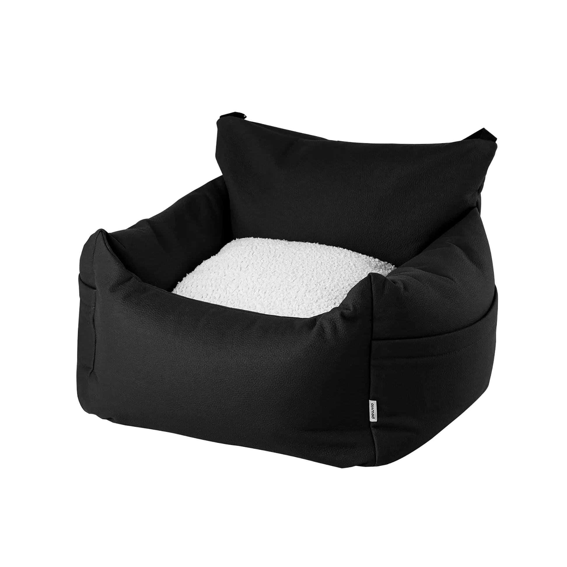 Burgos Asiento Coche Perro, Seguro con Correa para Arnes, Fijacion Estable a Reposacabezas y Asiento, 50x50x40 cm, Proteccion De Tapiceria, Bolsillos Laterales, Funda Lavable a 30C