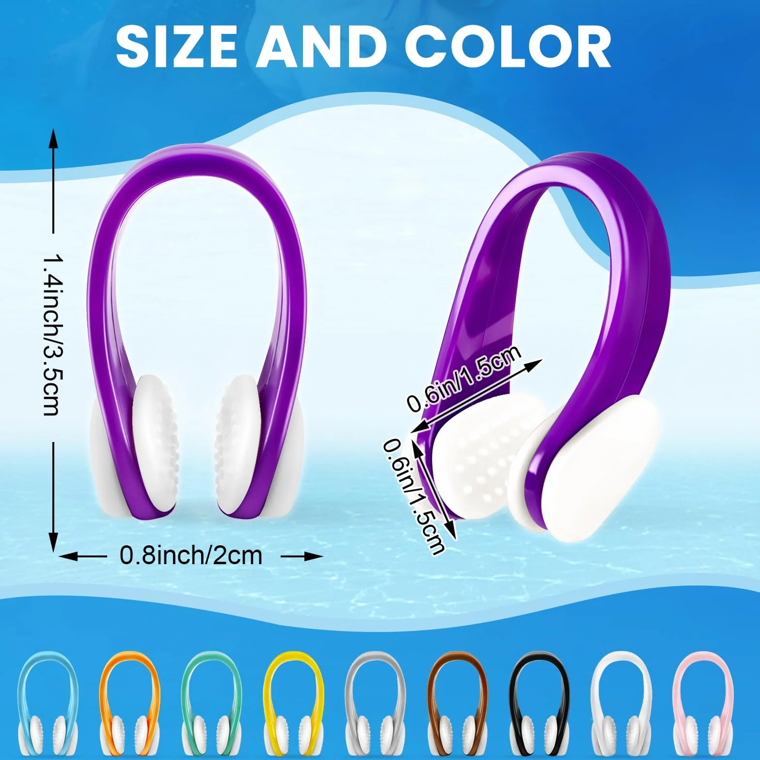 Pinzas Nariz Natación 10 Piezas Clip Nasal Silicona para Niños y Adultos con Caja Almacenaje Multicolor