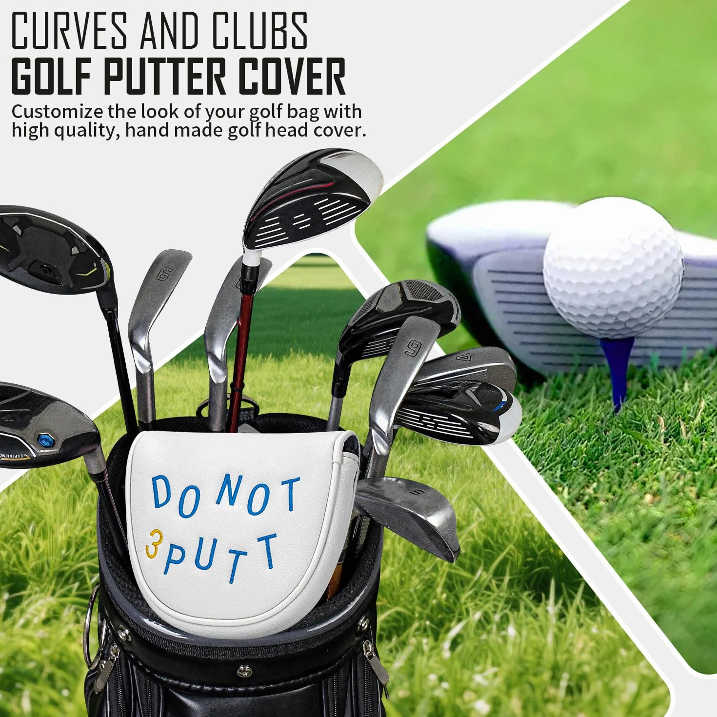 Funda de Putter de Golf de Cuero PU con Cierre Magnético