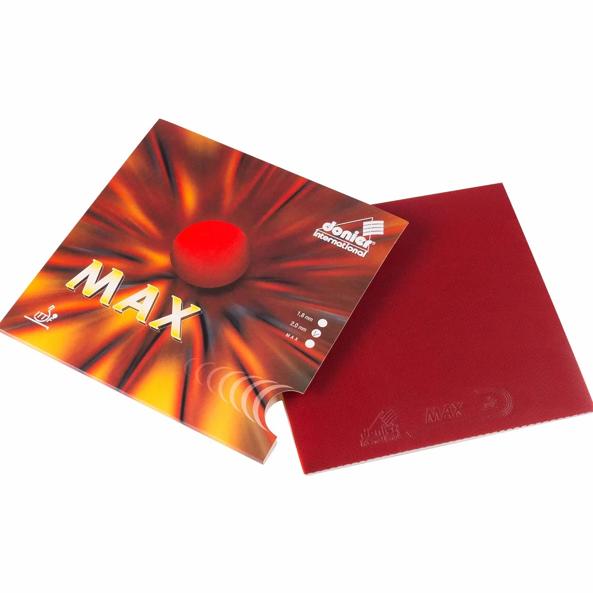 Donier Goma de Ping Pong MAX 2,0 mm Negro Tenis de Mesa Alta Velocidad Control