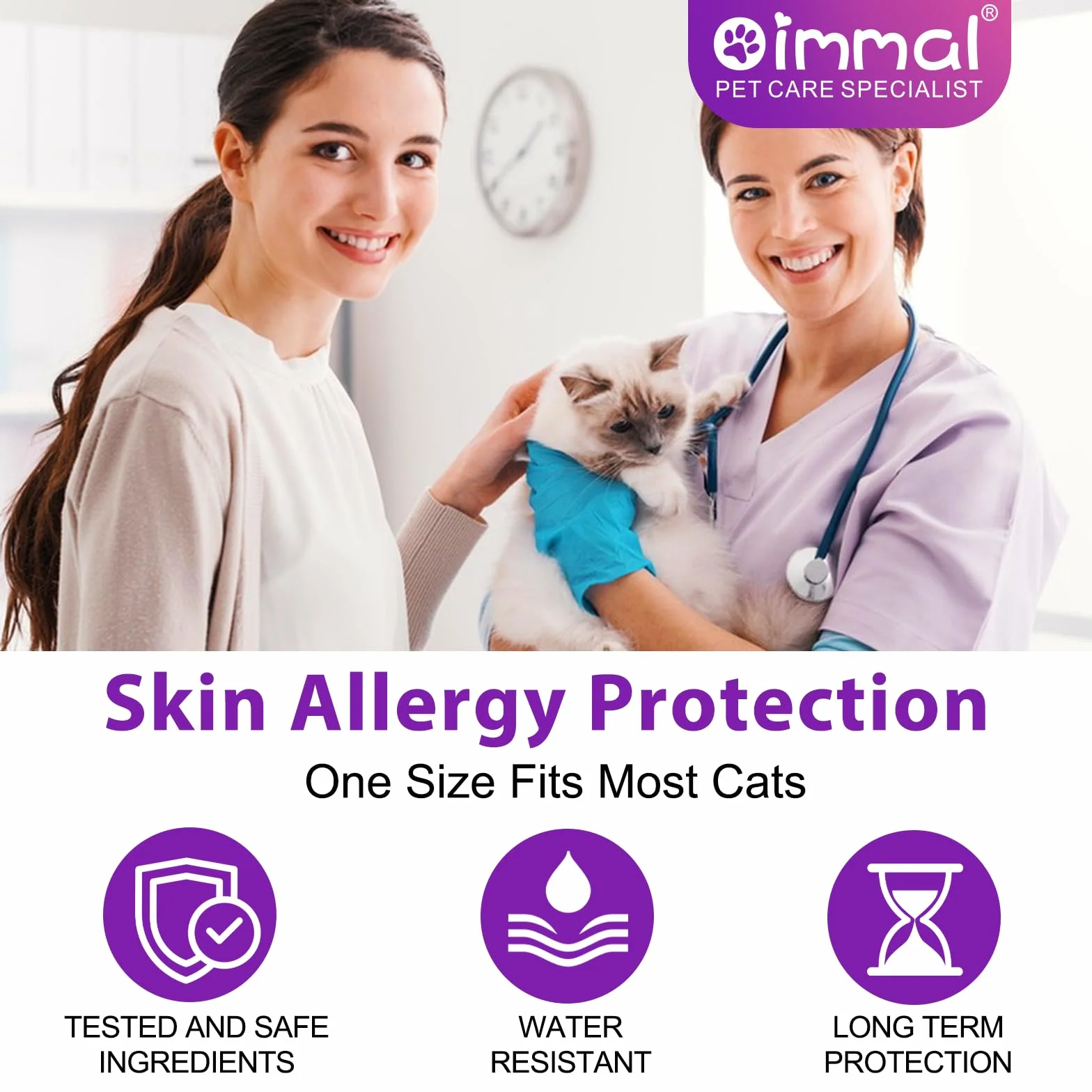 Collar Antipulgas para Gatos,Seguro y Eficaz para el Control de Pulgas y Garrapatas,Collar Antipulgas y Garrapatas,Ajustable para Todas Razas Tallas,24 Meses de Protección