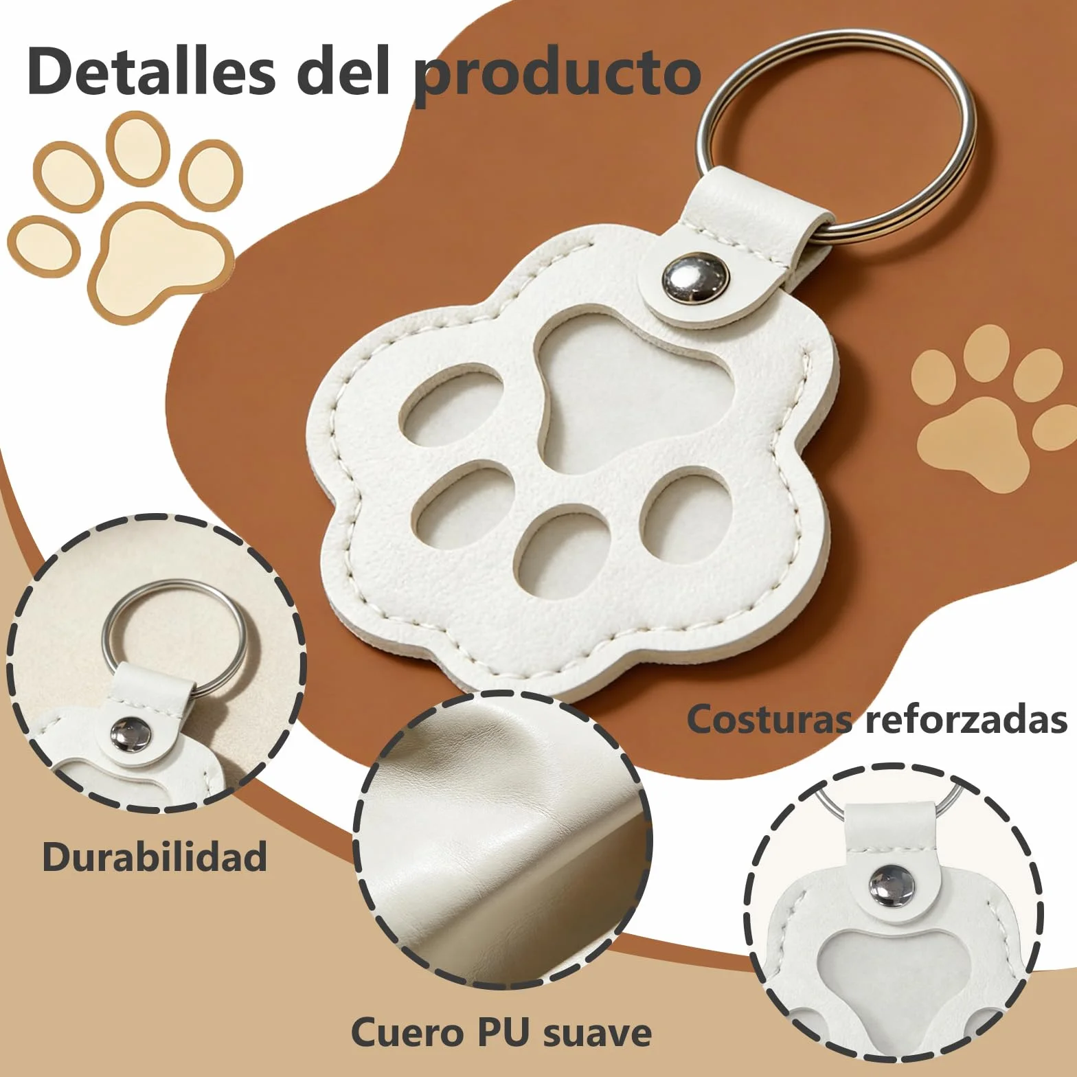 Regalo Conmemorativo Personalizado para Mascotas, Llavero con Foto y Nombre, Porta-Pelos, Piel Grabada para la Pérdida de Perro o Gato, Regalo para Amantes de los Animales