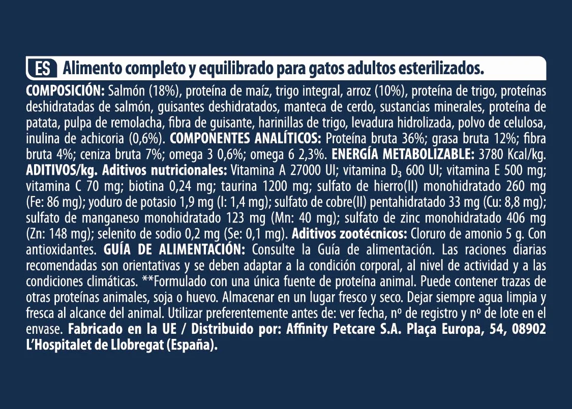 Advance Cat Adult Sensitive Sterilized, Pienso para Gatos Adultos Esterilizados con Sensibilidades Digestivas con Salmón, 10kg