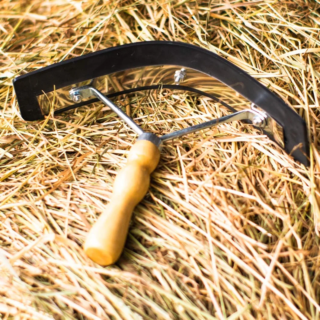 Pferdelinis Sudor Cuchillo Acero Inoxidable con Madera Mango para Caballo Burro y de Cabra de 2 en 1 Función para abstreifen y Limpiar