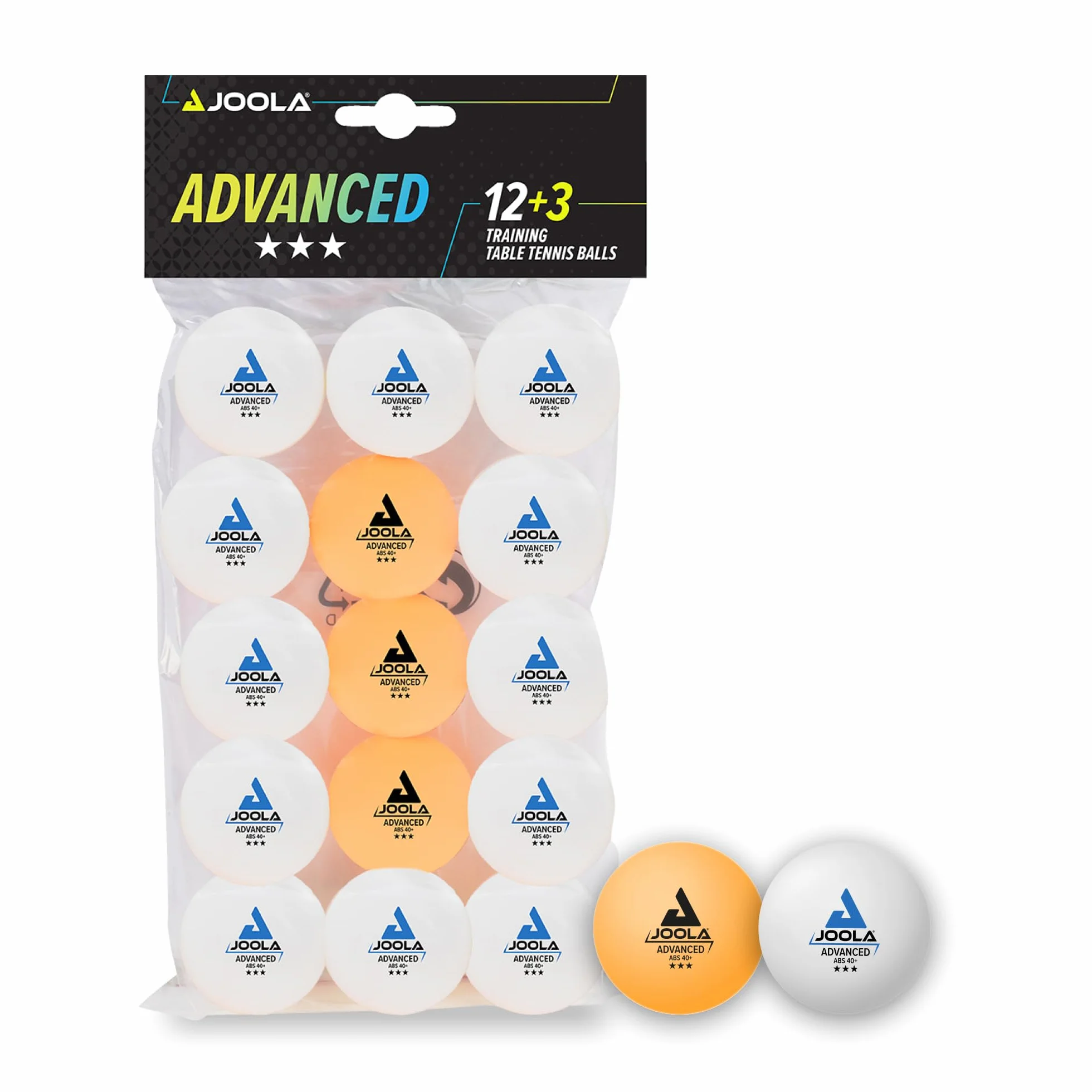 JOOLA Pelotas de Tenis de Mesa 3 Estrellas 40 mm Entrenamiento Avanzado