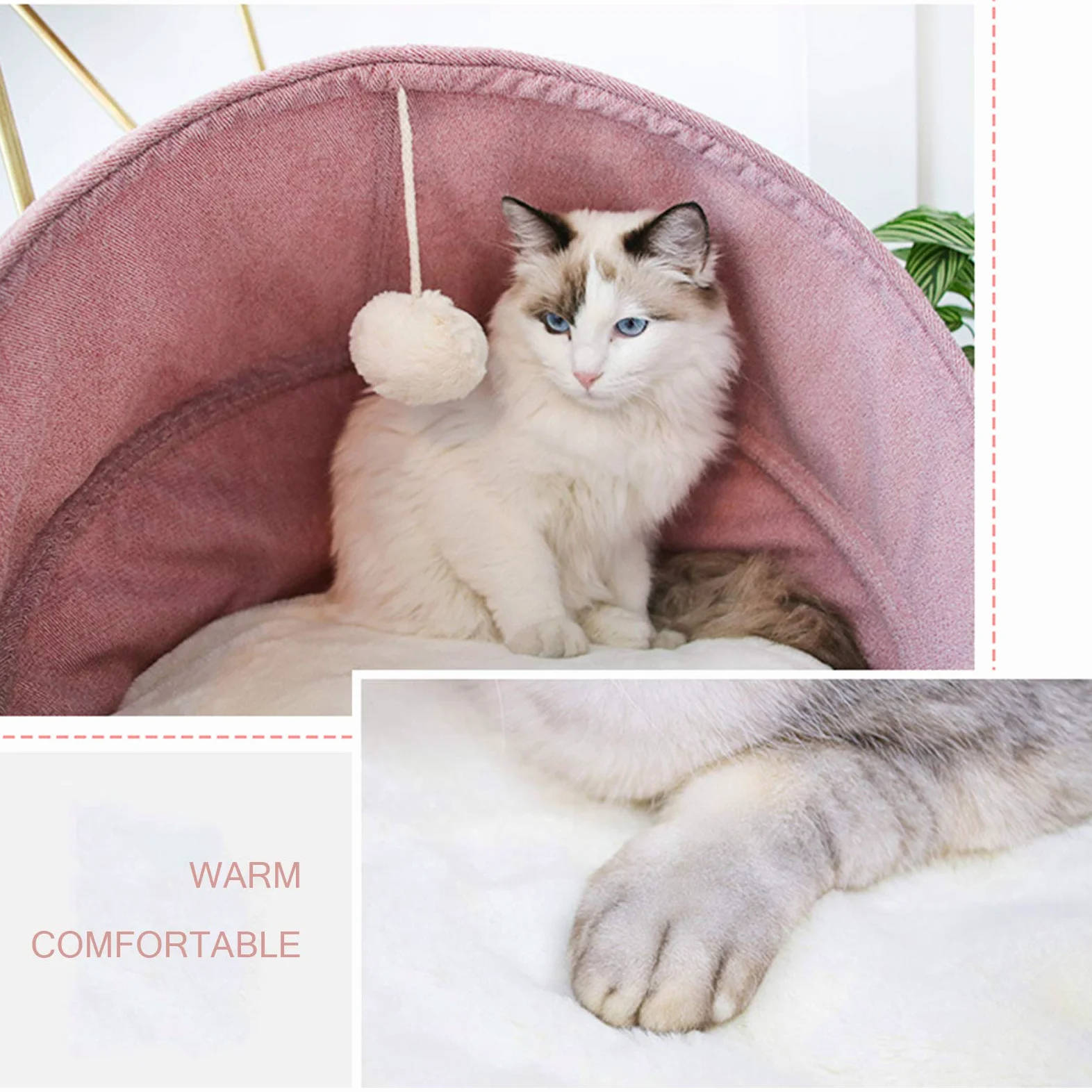 Cama para Mascotas,Manta Eléctrica para Gato/Perro Interior, Almohadilla Térmica para Mascotas con Una Alfombra Suave para Mascotas, Alfombrilla De Calentamiento Interior