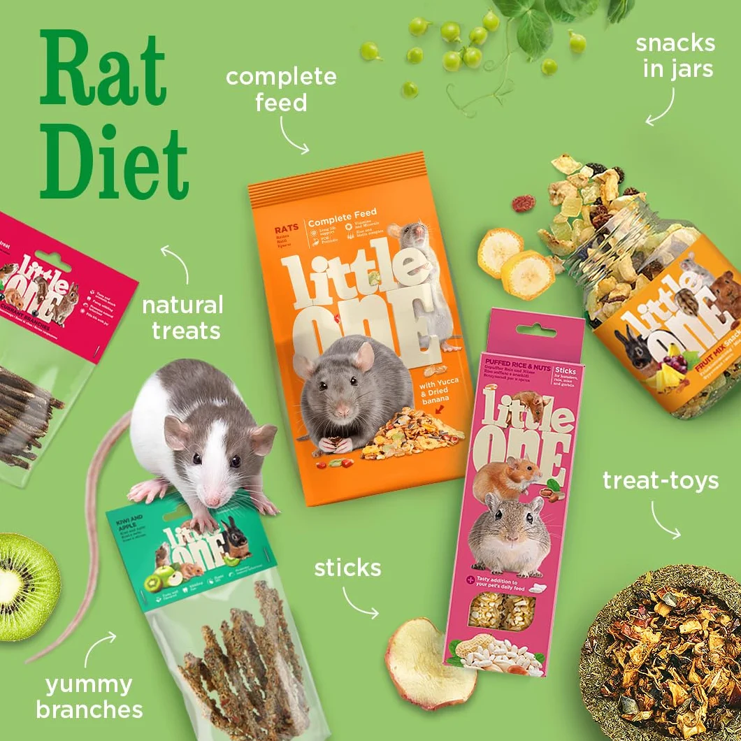 Little One Ratas | 400 g | Alimento Completo para Ratas | Contiene proteínas y carbohidratos | con minerales y vitaminas | Composición equilibrada y nutritiva